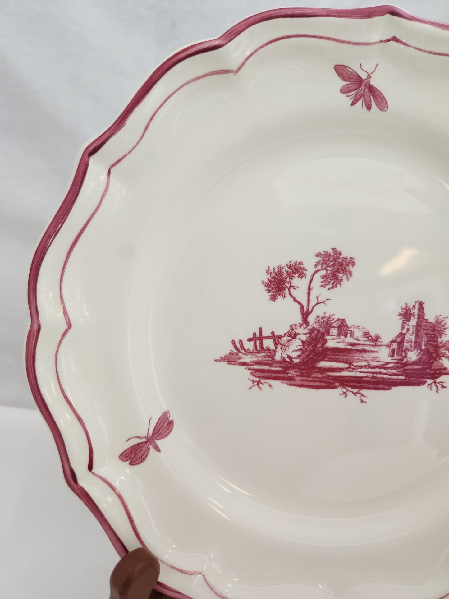 Paysages Rose by Faiencerie De Gien 9" Dessert/Pie Plate