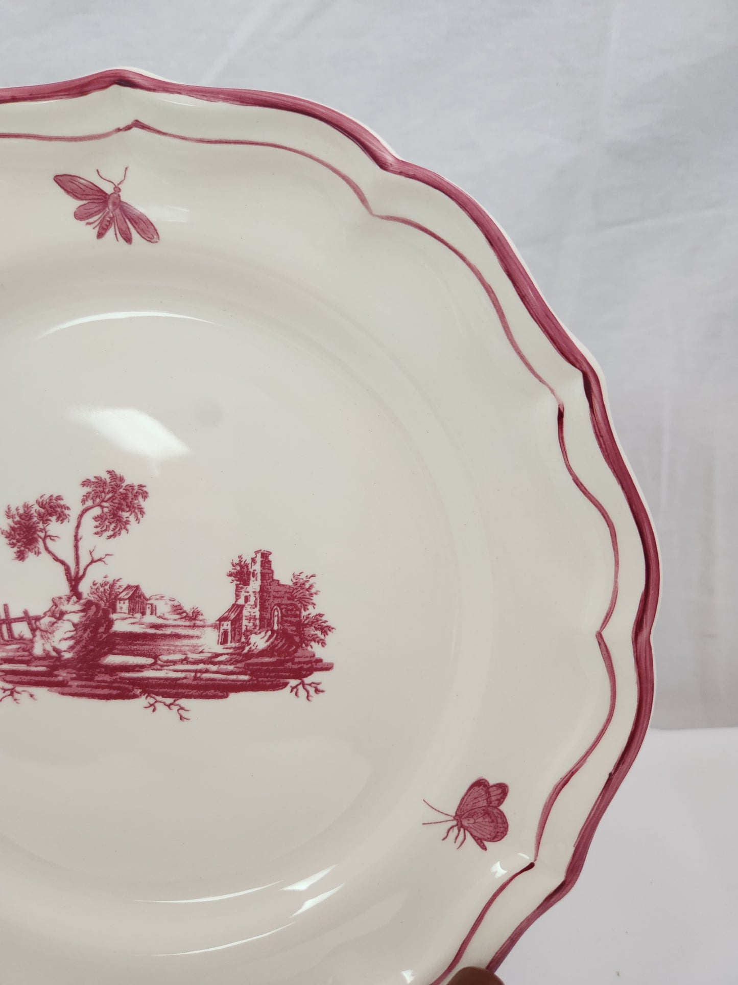 Paysages Rose by Faiencerie De Gien 9" Dessert/Pie Plate
