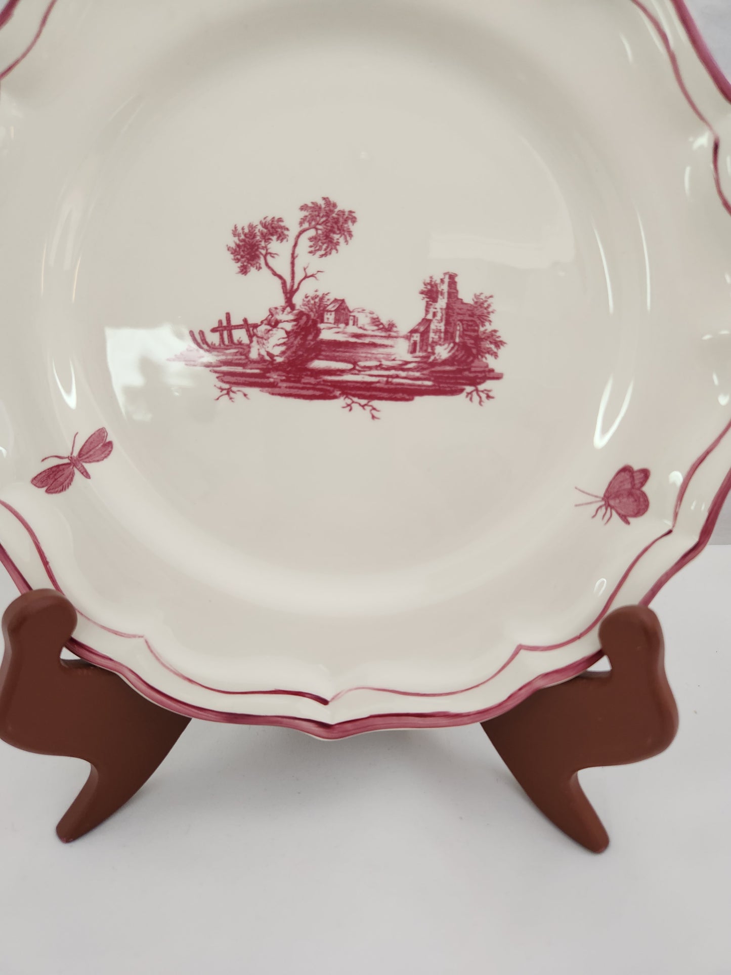 Paysages Rose by Faiencerie De Gien 9" Dessert/Pie Plate