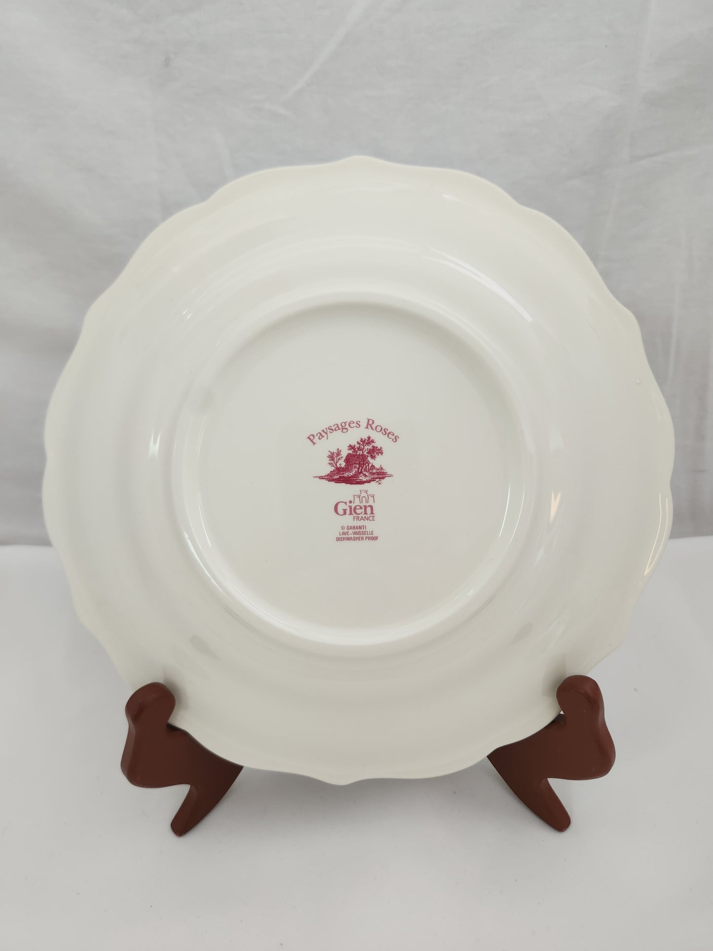 Paysages Rose by Faiencerie De Gien 9" Dessert/Pie Plate