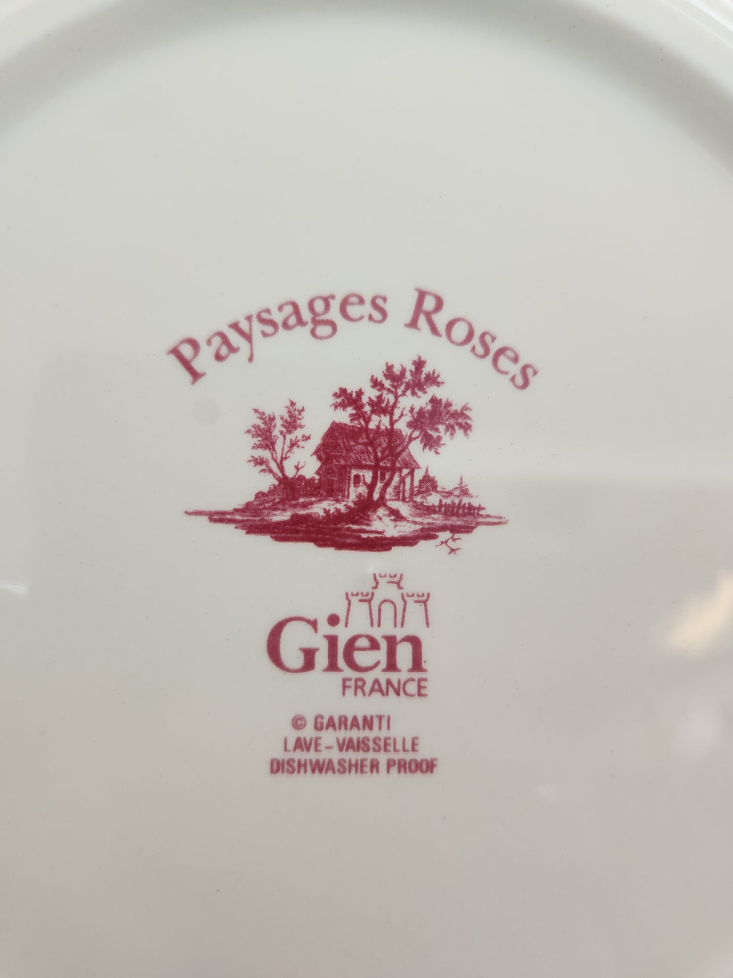 Paysages Rose by Faiencerie De Gien 10-1/2" Dinner Plate