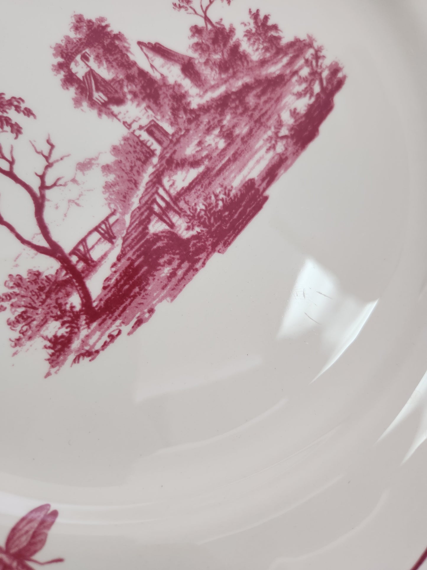 Paysages Rose by Faiencerie De Gien 10-1/2" Dinner Plate