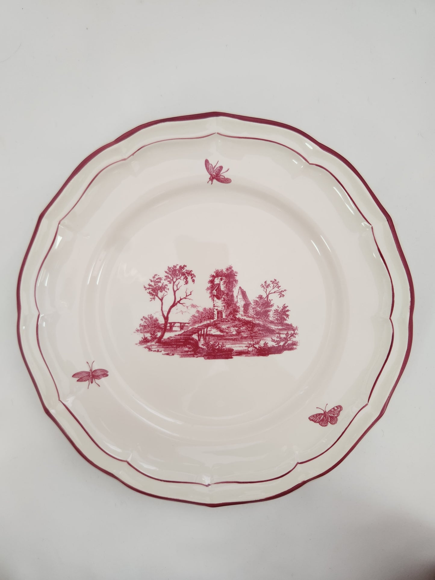 Paysages Rose by Faiencerie De Gien 10-1/2" Dinner Plate
