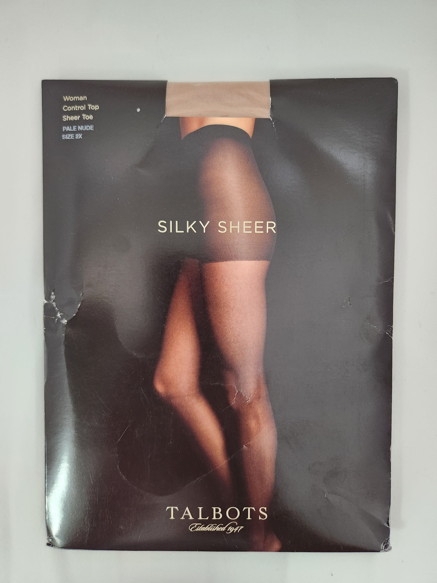 Talbots Silky Sheer Pale Nude Control Top Sheer Toe Pantyhose - Size: 2X