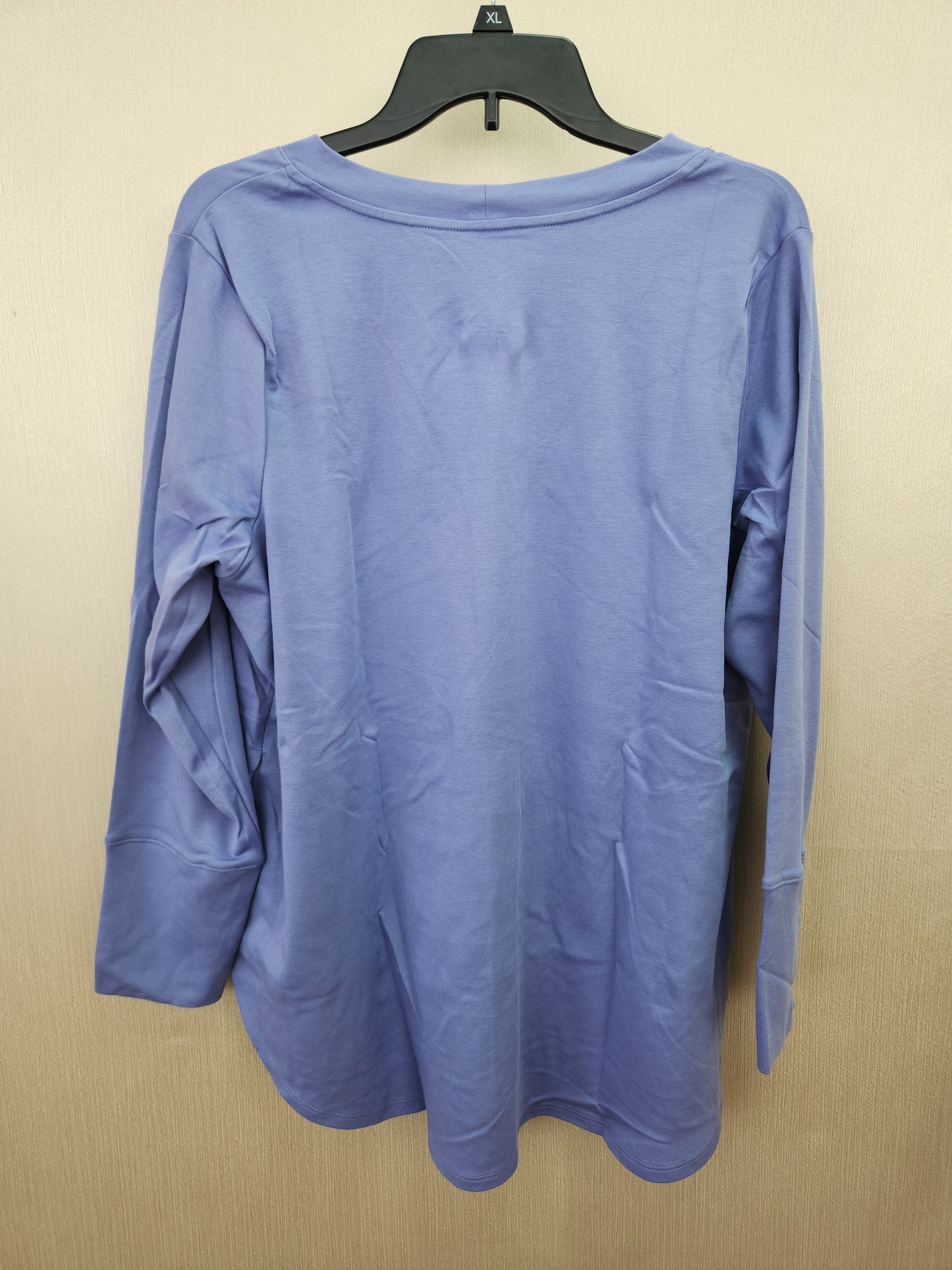 Isaac Mizrahi Live Essentials Petite Blue Long Sleeve Button-Up Top - Size: 1XP