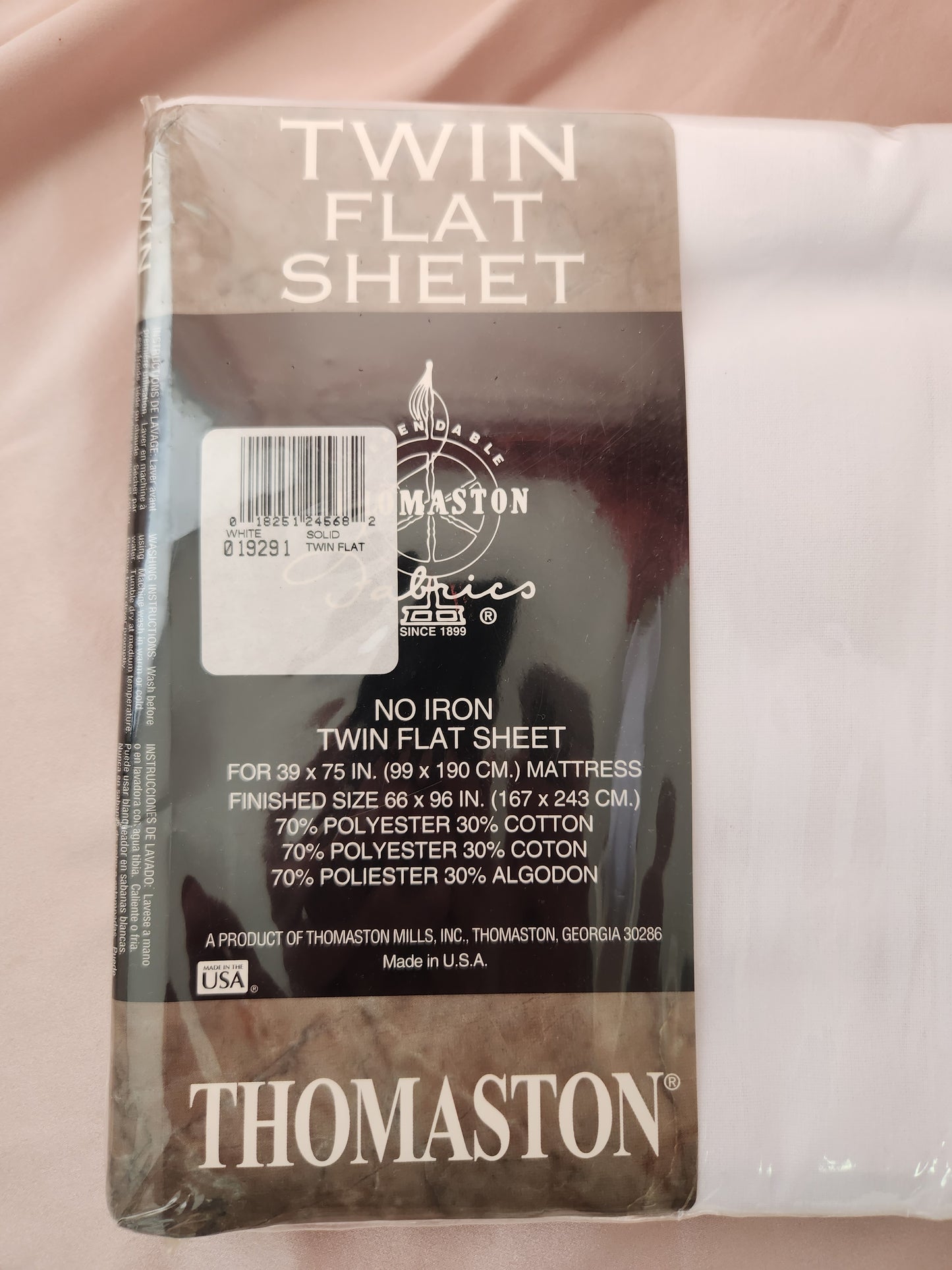Thomaston White No Iron Twin Flat Sheet