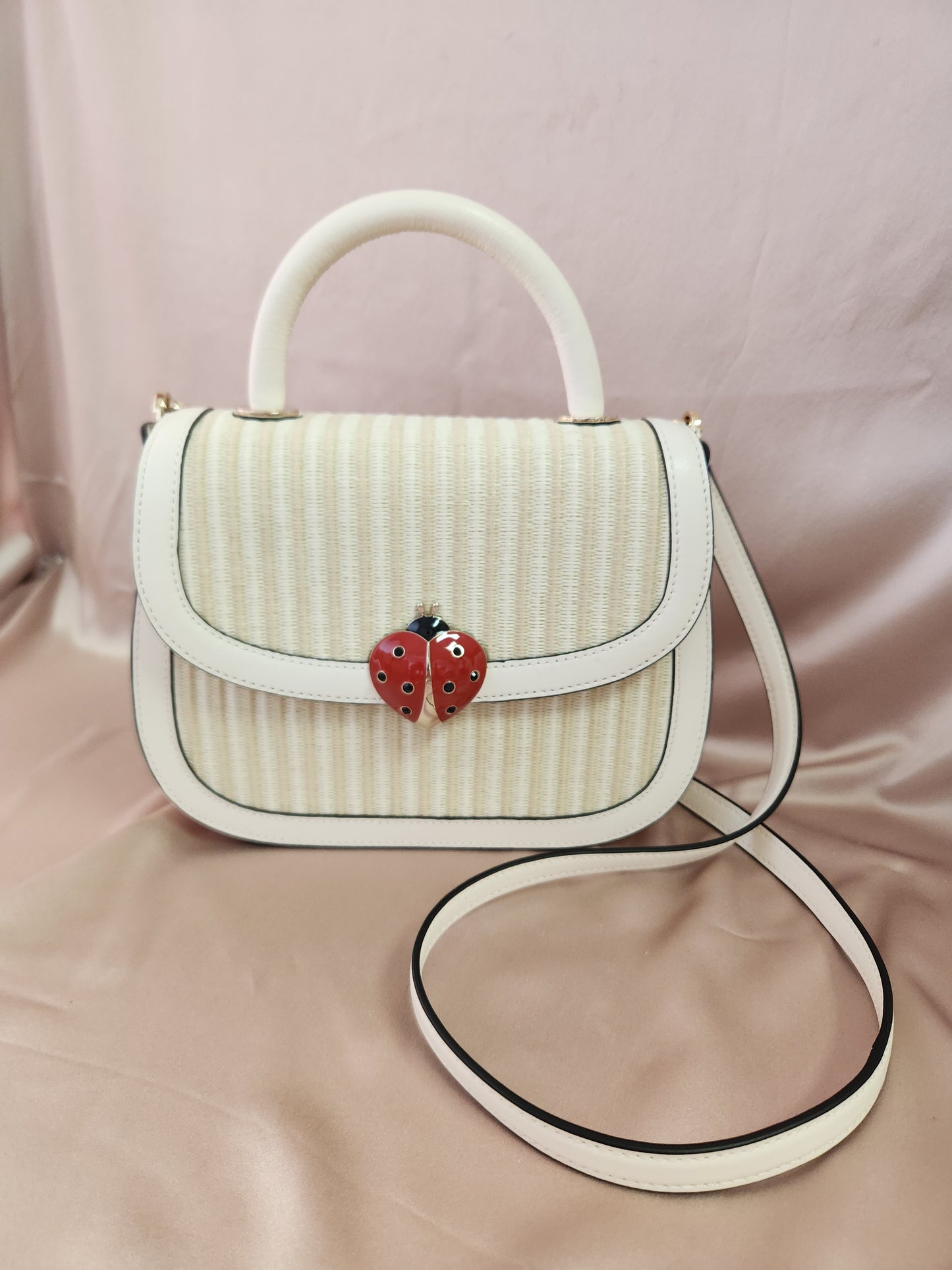 KATE SPADE Dottie Puffy Top Handle Ladybug Crossbody KA790