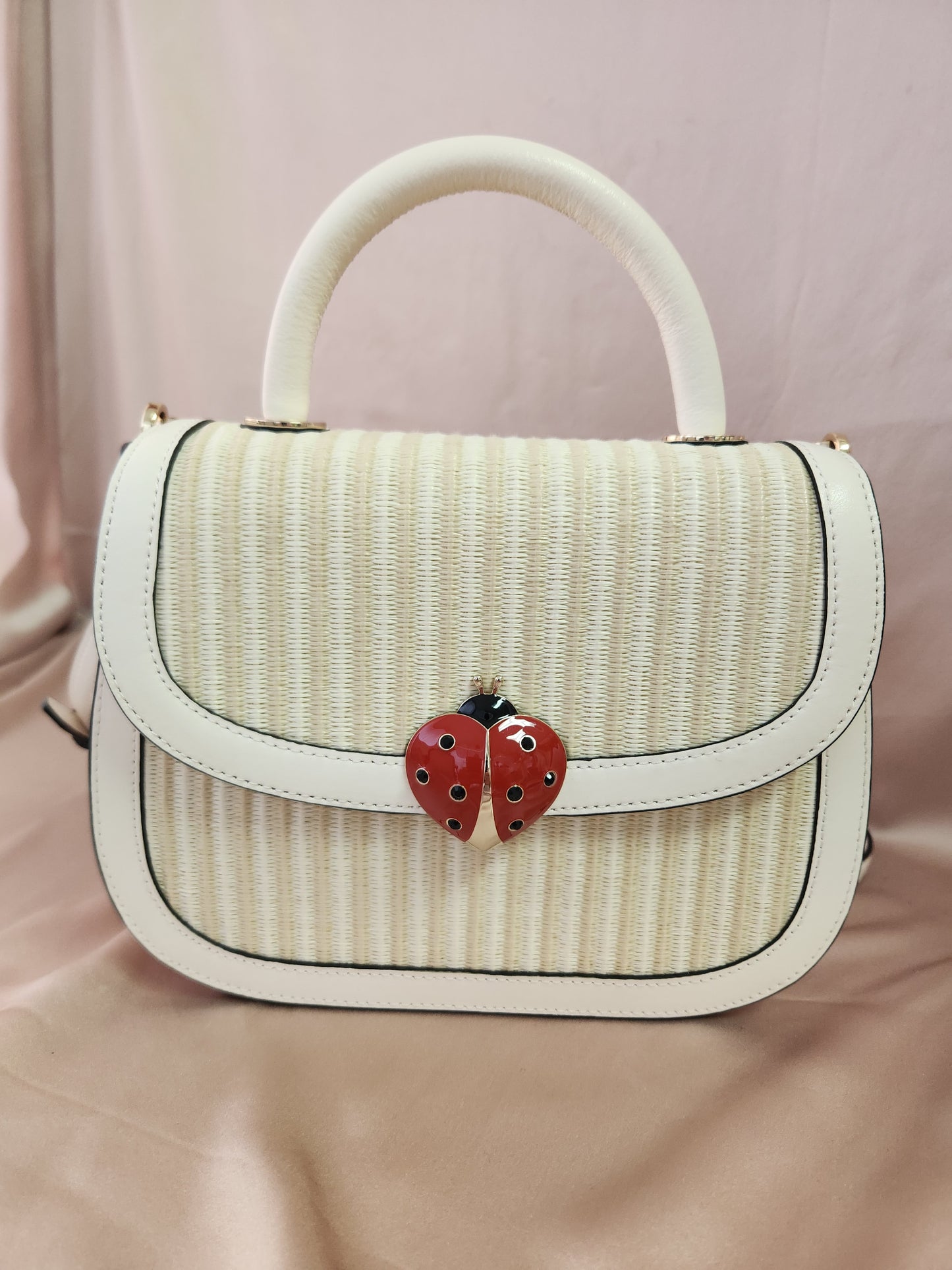 KATE SPADE Dottie Puffy Top Handle Ladybug Crossbody KA790