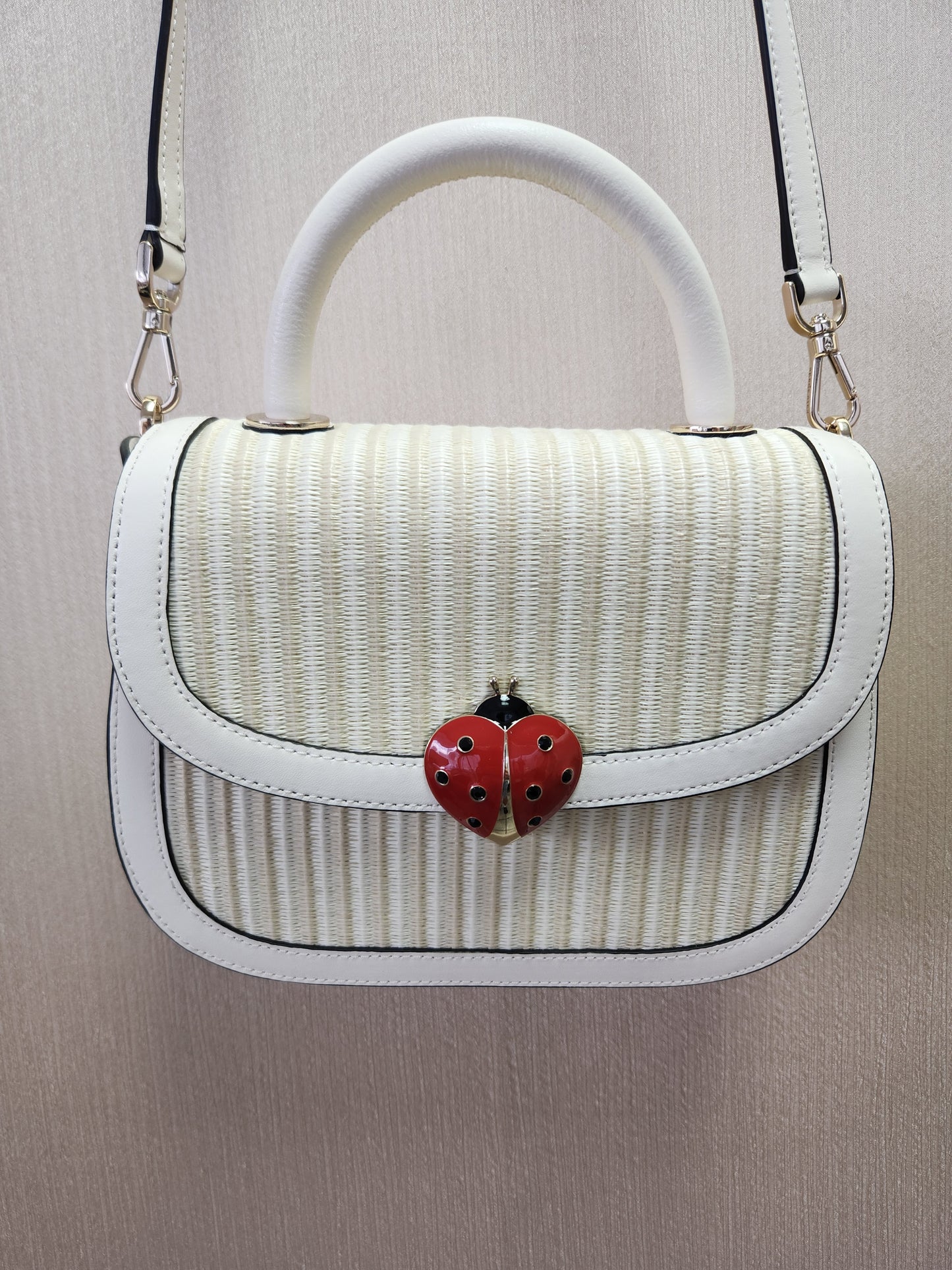 KATE SPADE Dottie Puffy Top Handle Ladybug Crossbody KA790