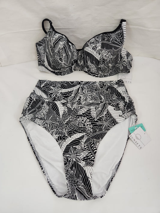 Sunsets South Pacific Carmen Underwire Top - 36DD & Hannah High Waist Bottom Bikini - Size: Large