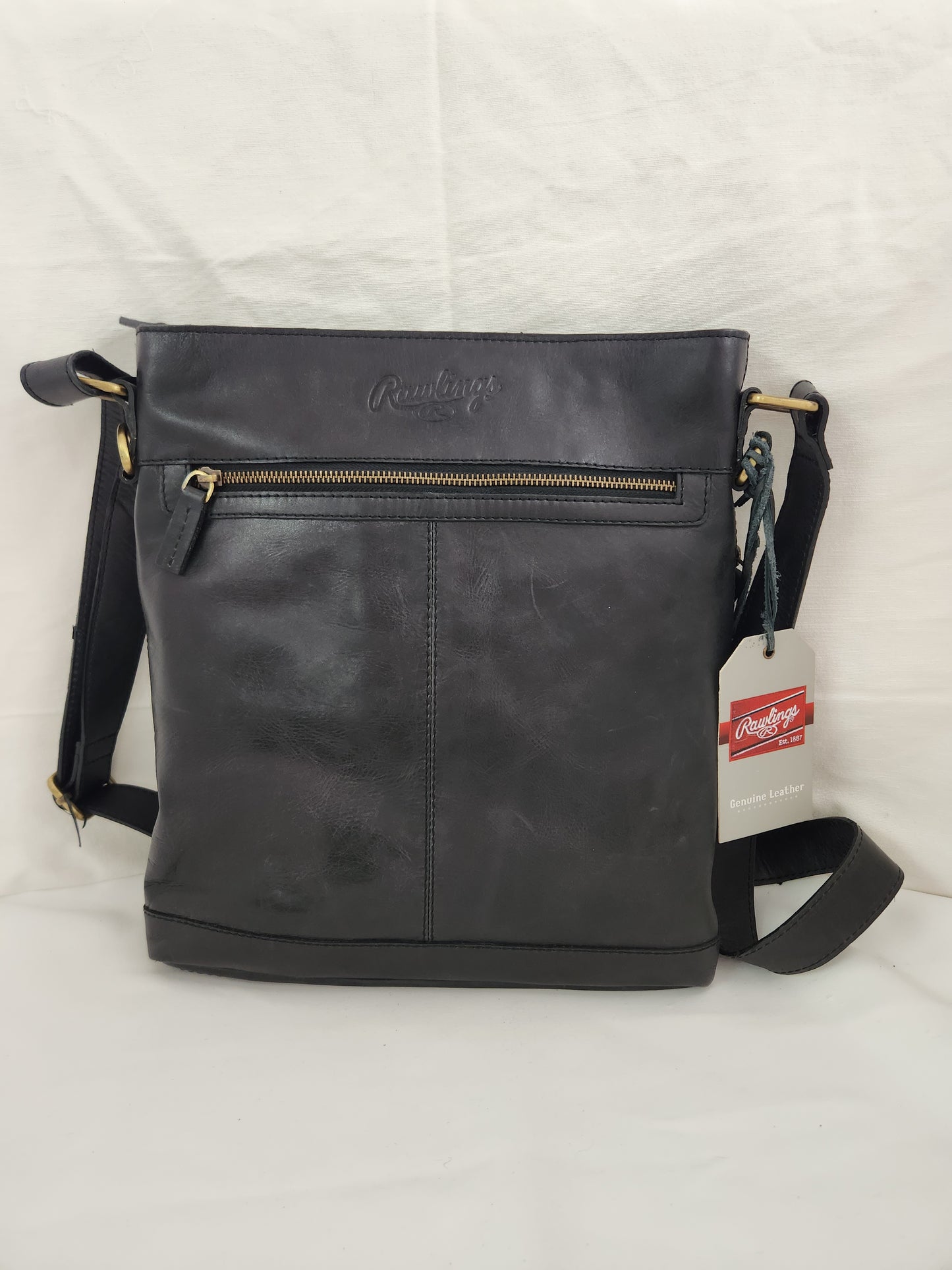 Rawlings Women's Black Baseball Stitch Crossbody Bag - #RB60002-001