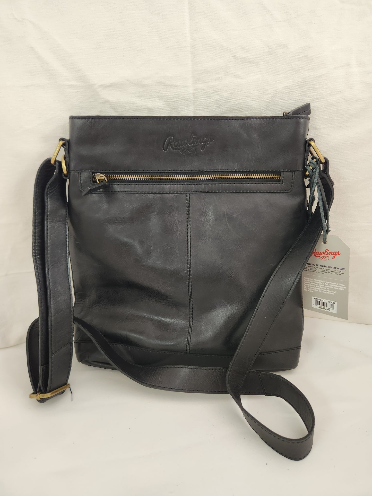 Rawlings Women's Black Baseball Stitch Crossbody Bag - #RB60002-001