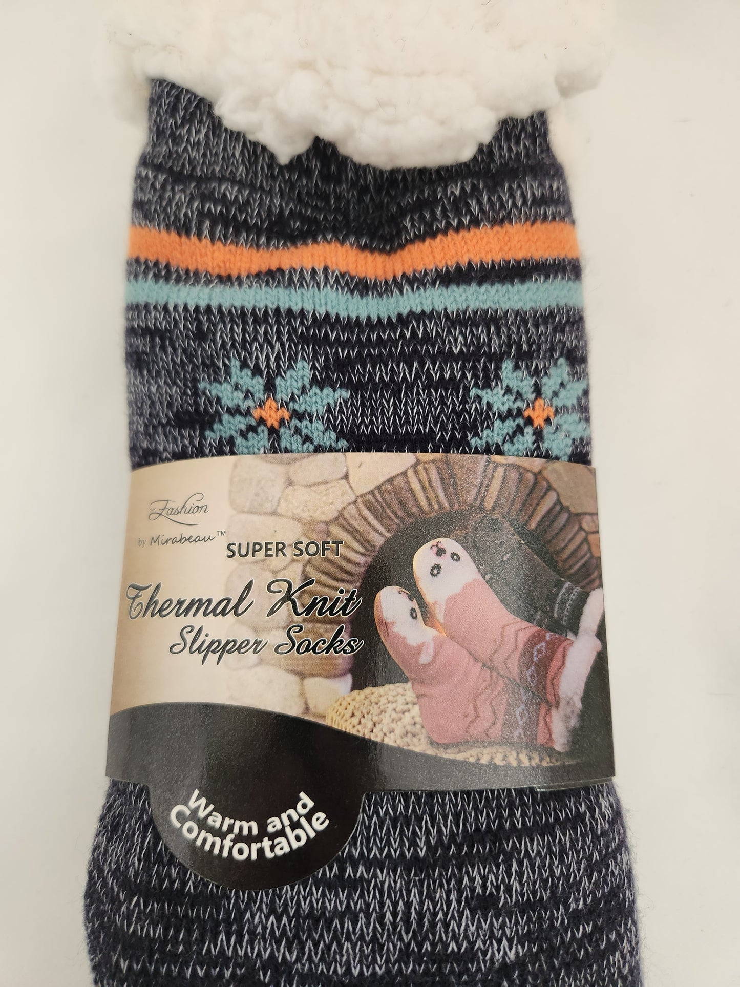 Fashion by Mirabeau Super Soft Thermal Knit Slipper Socks - One Size Fits Most