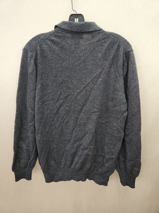 Alfani Dark Gray Extra Fine Italian Merino Wool Polo Sweater - Size: S