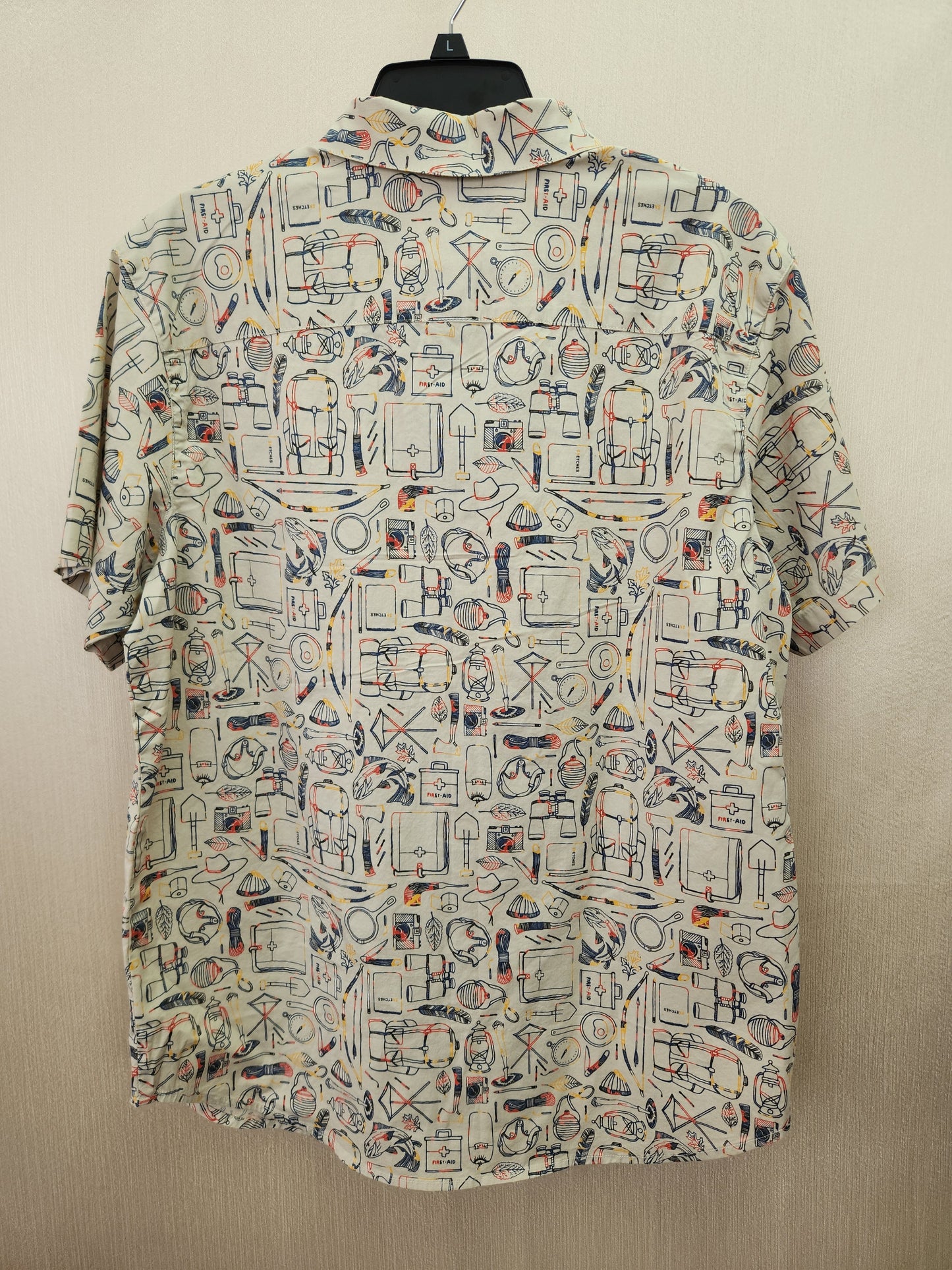 Columbia Tan Rapid Rivers Regular Fit Short Sleeve Button-Up Shirt - Size: M