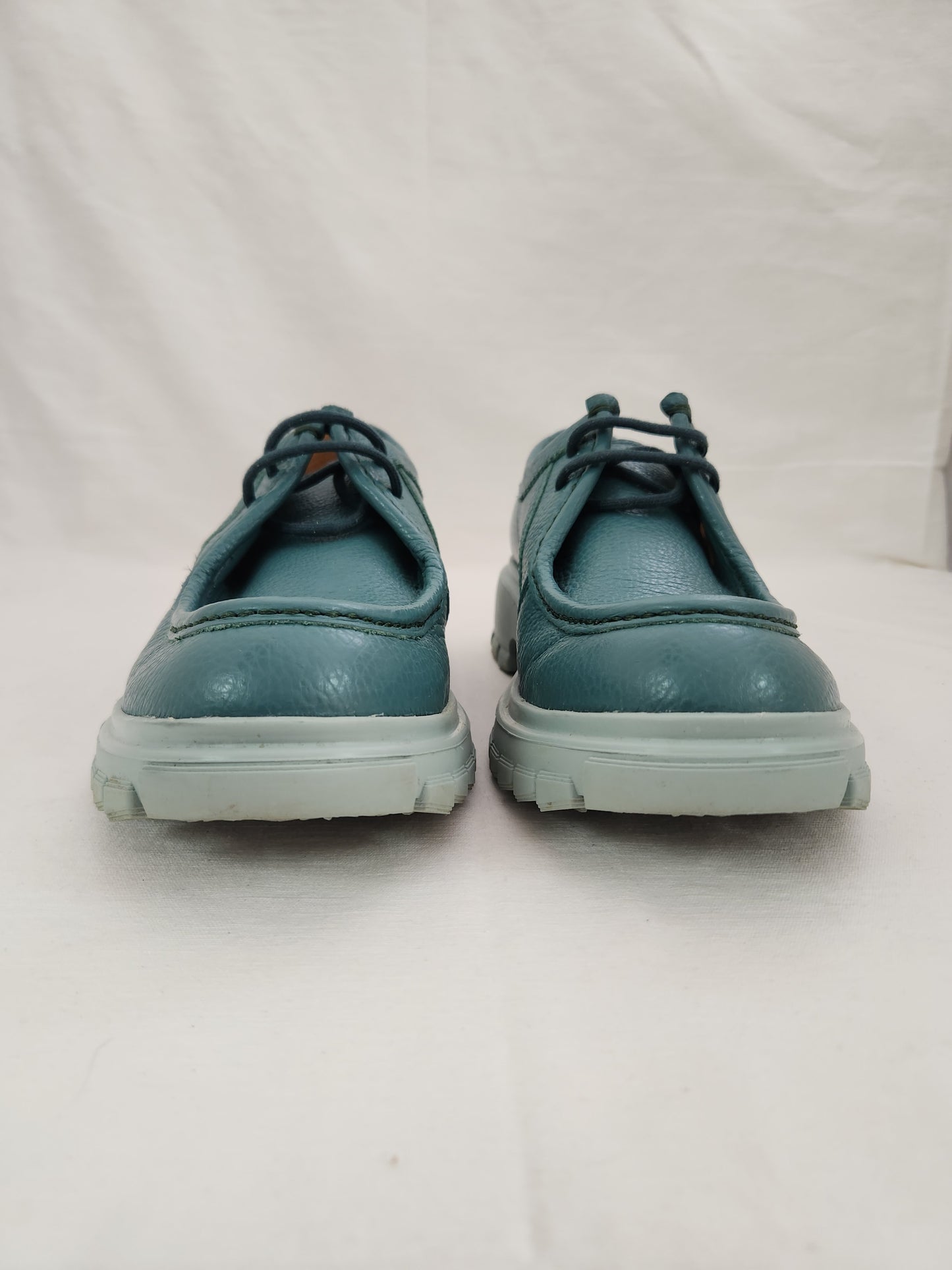 John Fluevog Teal Official Jueves Casual Leather Shoes - Size: M7/W9