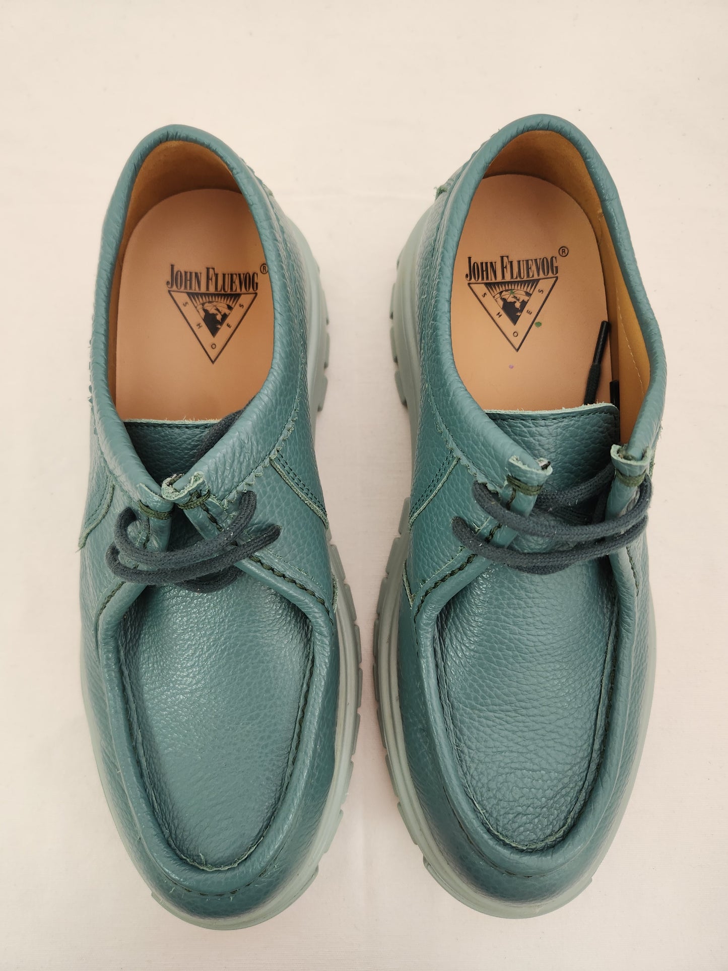 John Fluevog Teal Official Jueves Casual Leather Shoes - Size: M7/W9