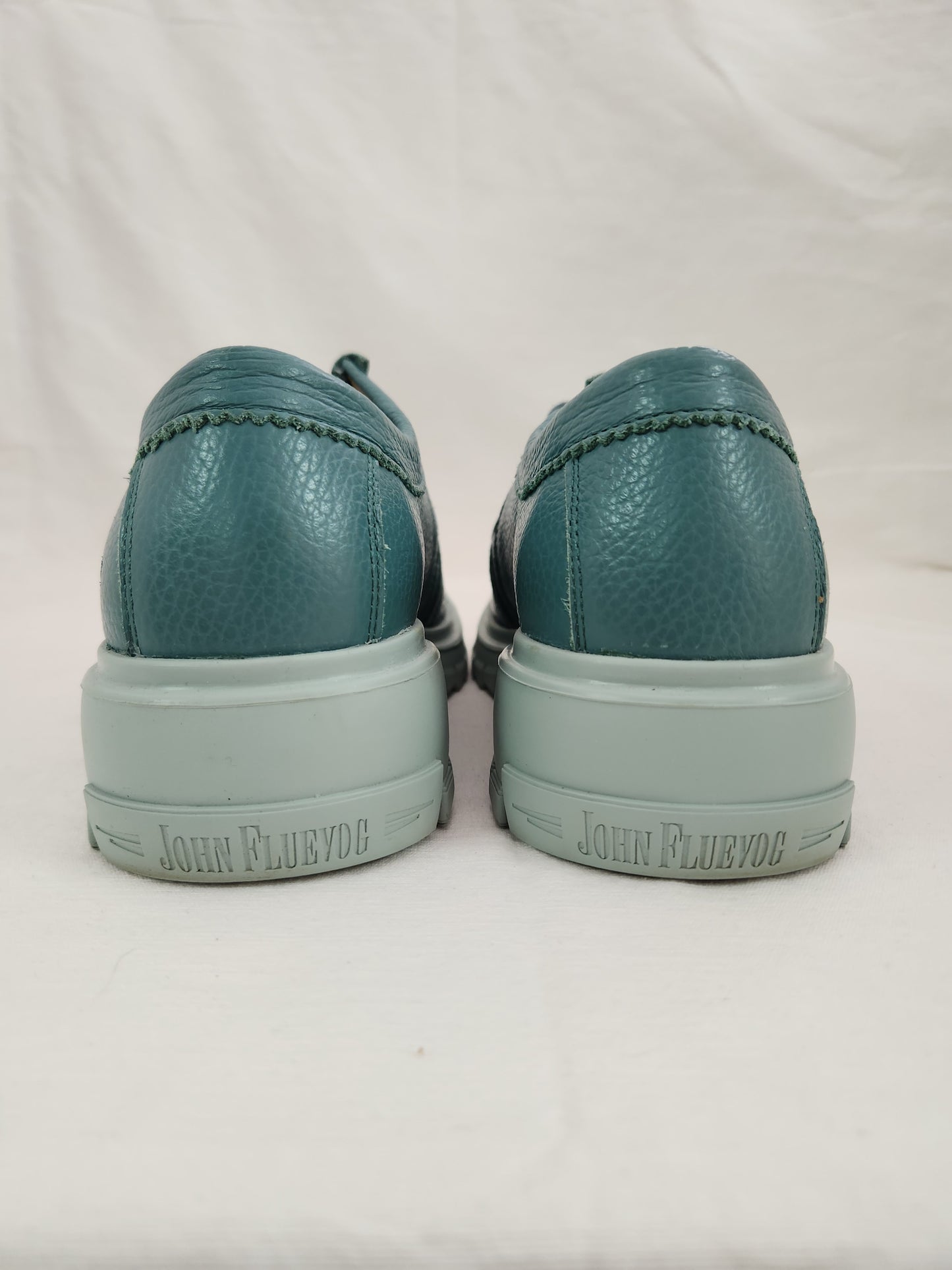 John Fluevog Teal Official Jueves Casual Leather Shoes - Size: M7/W9