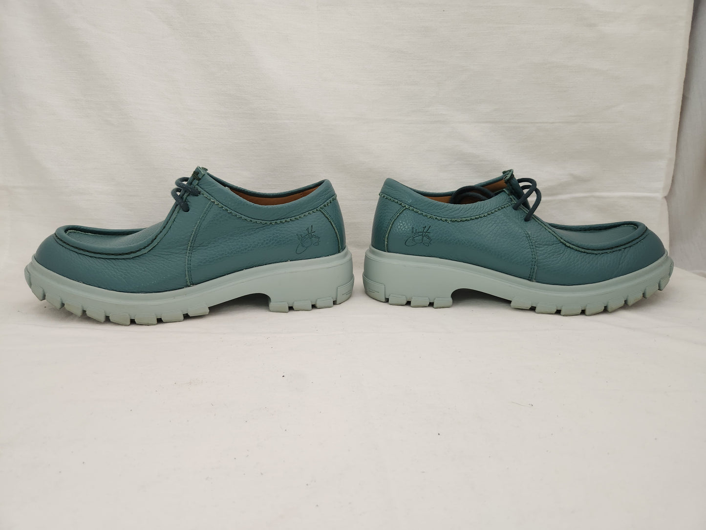 John Fluevog Teal Official Jueves Casual Leather Shoes - Size: M7/W9
