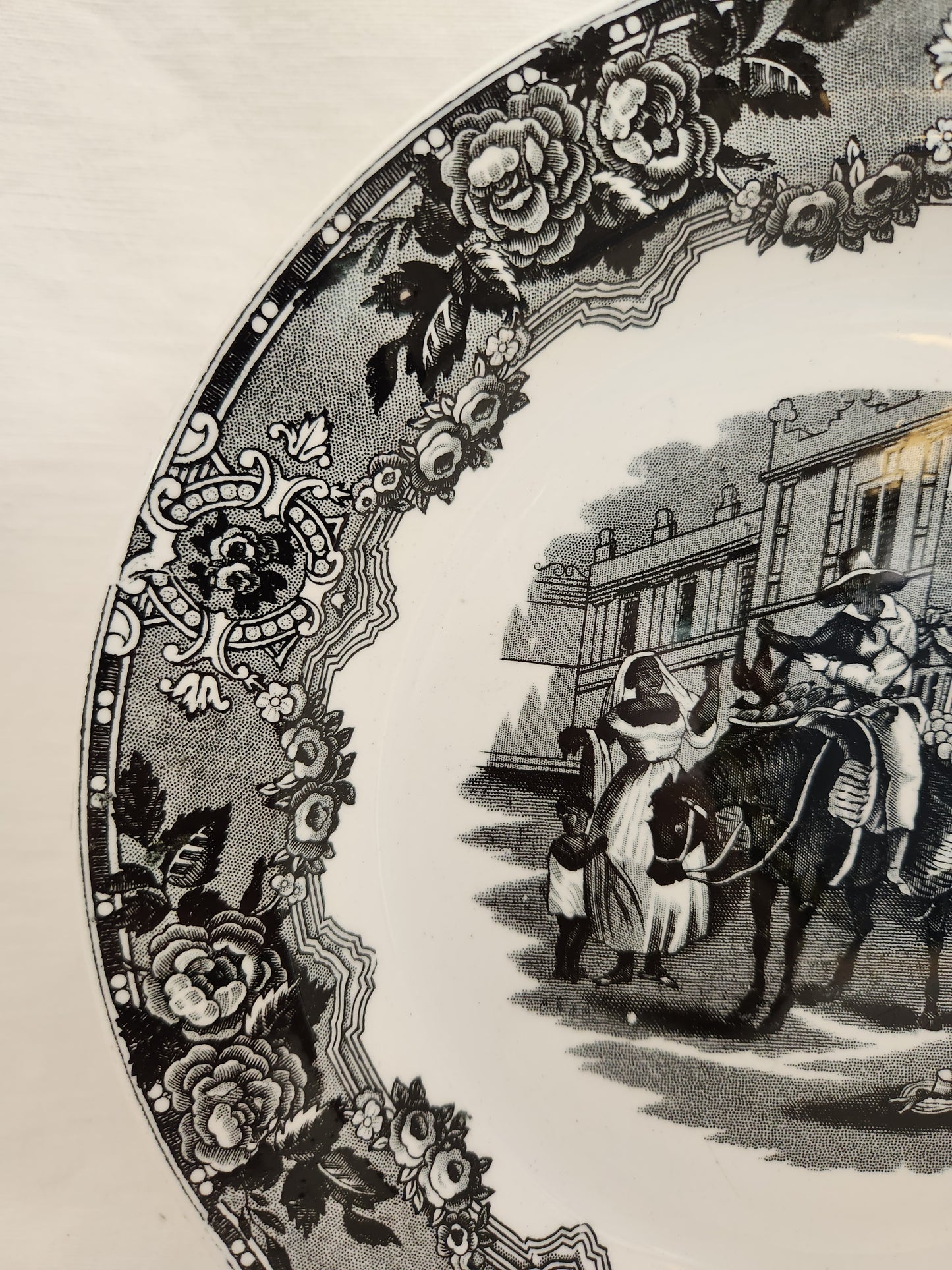 VTG - Mialhe "El Casero" Scene Plate marked "Indian Trafic" Petrus Regout Maastricht
