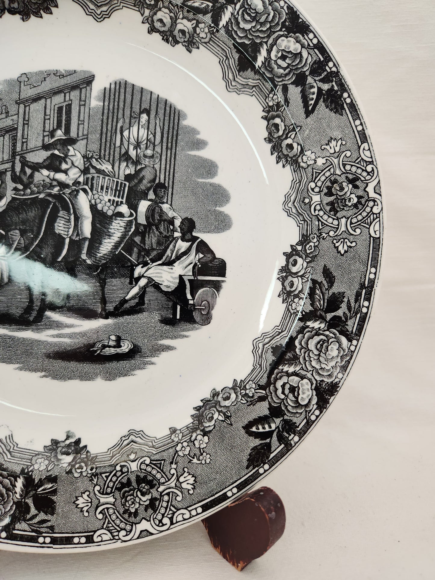VTG - Mialhe "El Casero" Scene Plate marked "Indian Trafic" Petrus Regout Maastricht