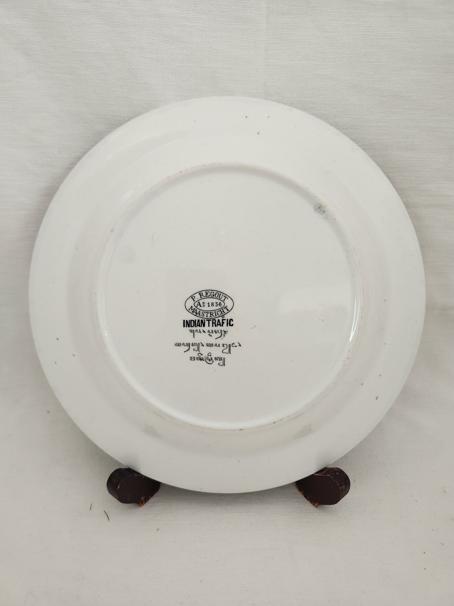 VTG - Mialhe "El Casero" Scene Plate marked "Indian Trafic" Petrus Regout Maastricht