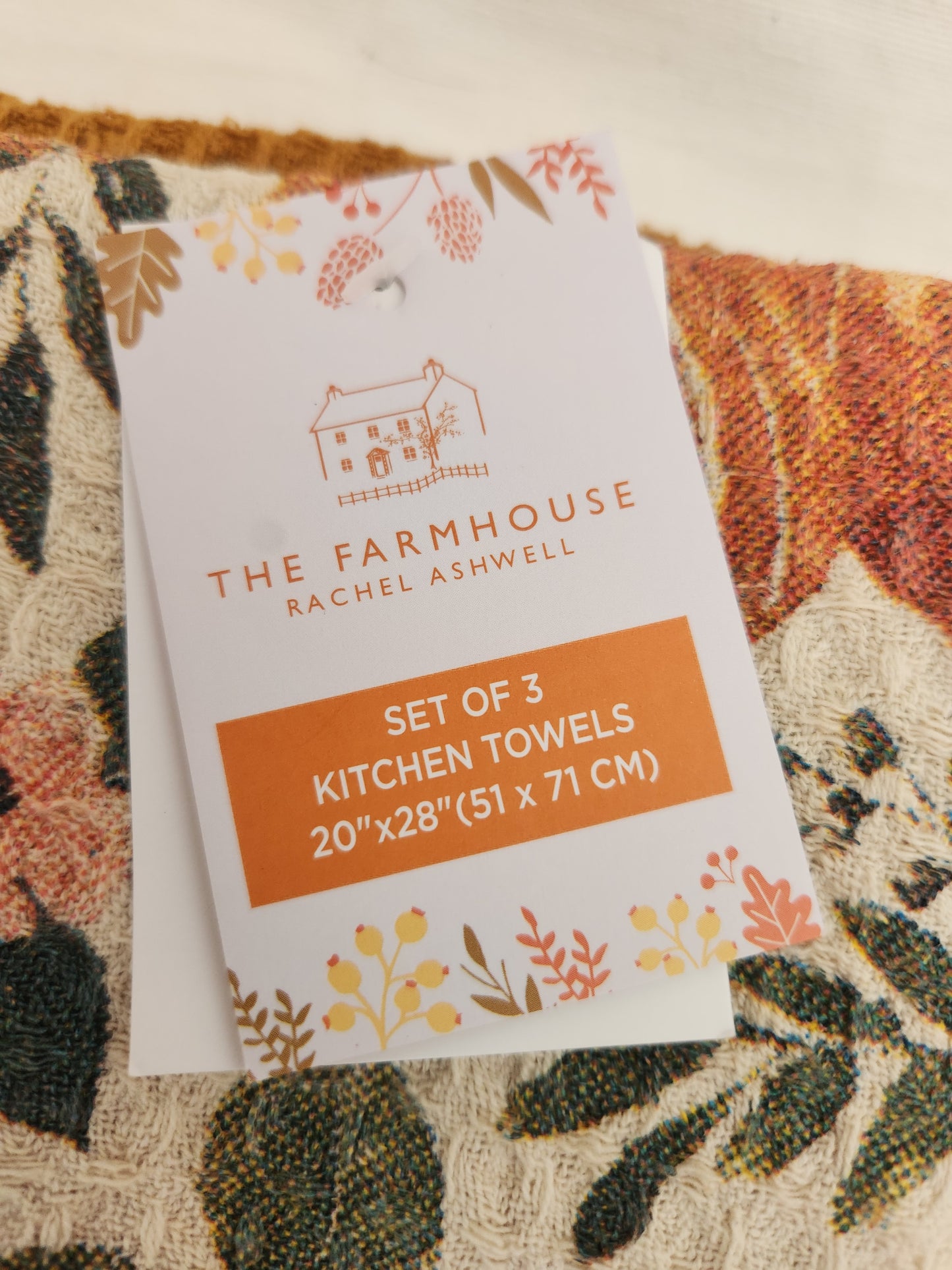 The FarmHouse Rachel Ashwell Fall Kitchen Towels - Set of 3 (20"x28")