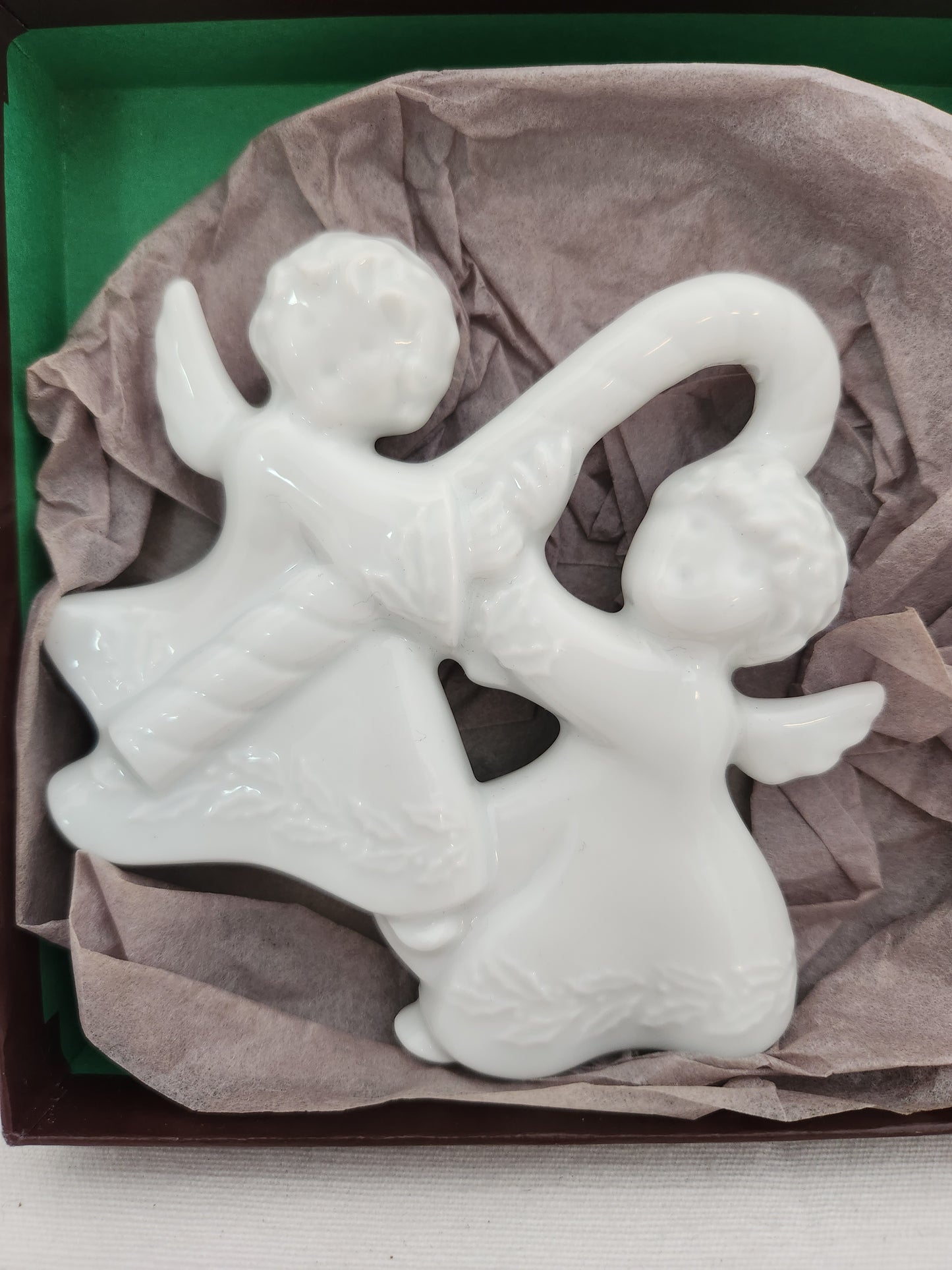 Haviland Limoges 1986 Candy Cane Angels Christmas Ornament w/ Box
