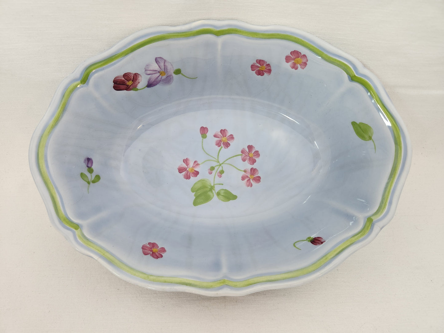 Longchamp Mon Jardin Oval Vegetable Bowl (crazing)