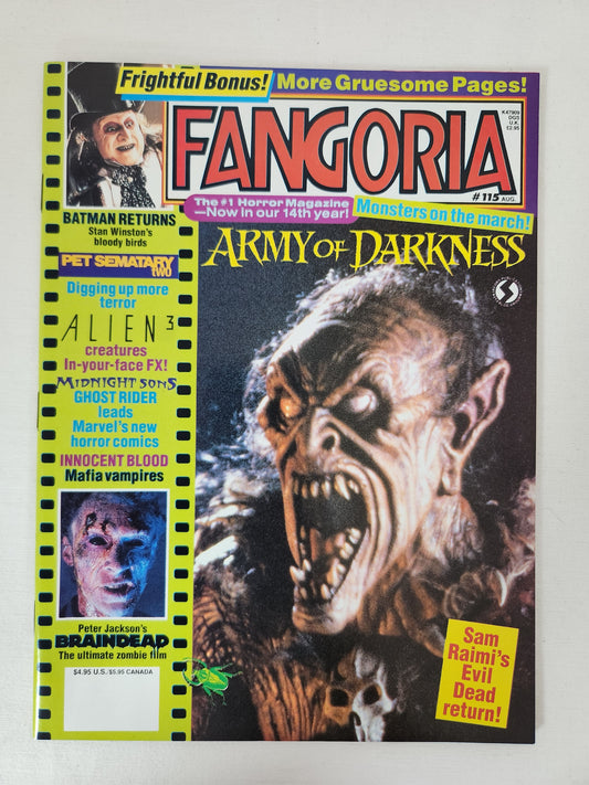 1992 - Fangoria Magazine #115 (Army of Darkness, Braindead, Batman Returns...) - VG