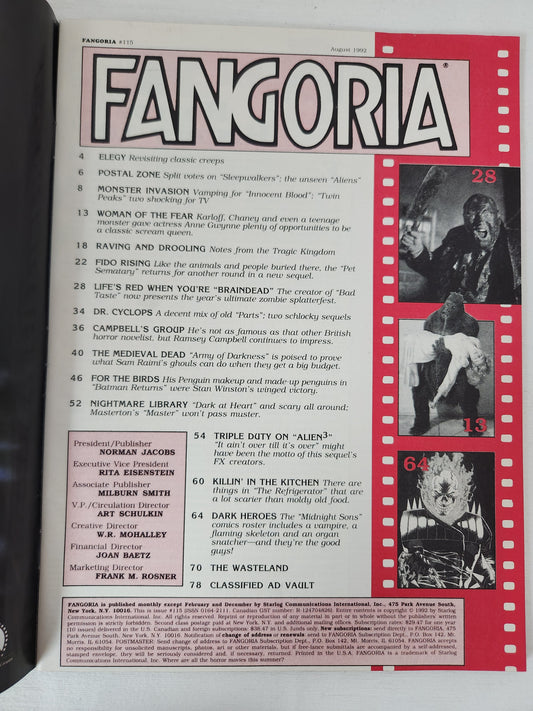 1992 - Fangoria Magazine #115 (Army of Darkness, Braindead, Batman Returns...) - VG