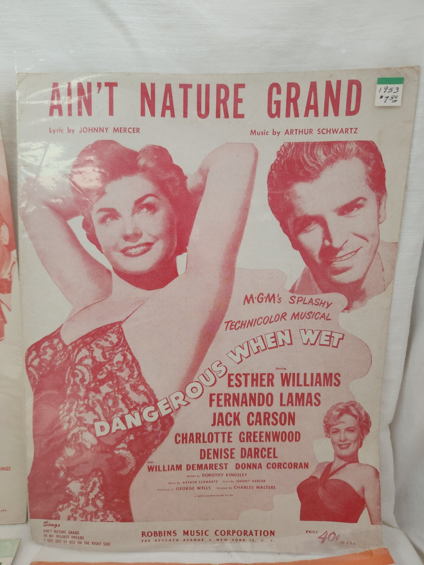 Lot of 6 Vintage - Esther Williams Movies Sheet Music