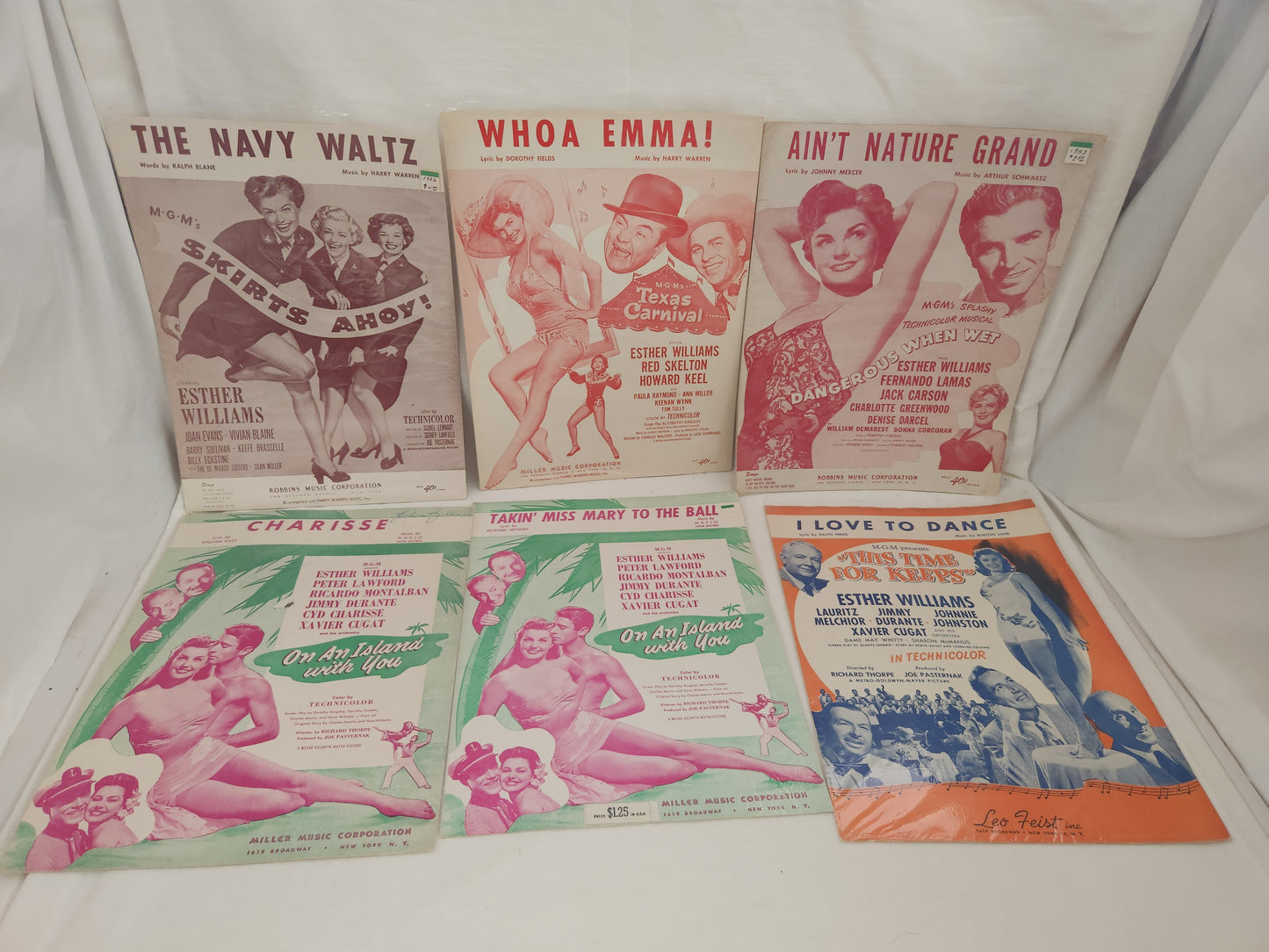 Lot of 6 Vintage - Esther Williams Movies Sheet Music