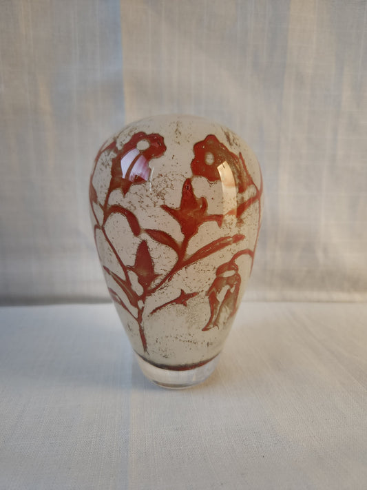 Kosta Boda Art Glass Vase "Floating Flowers" by Olle Brozén