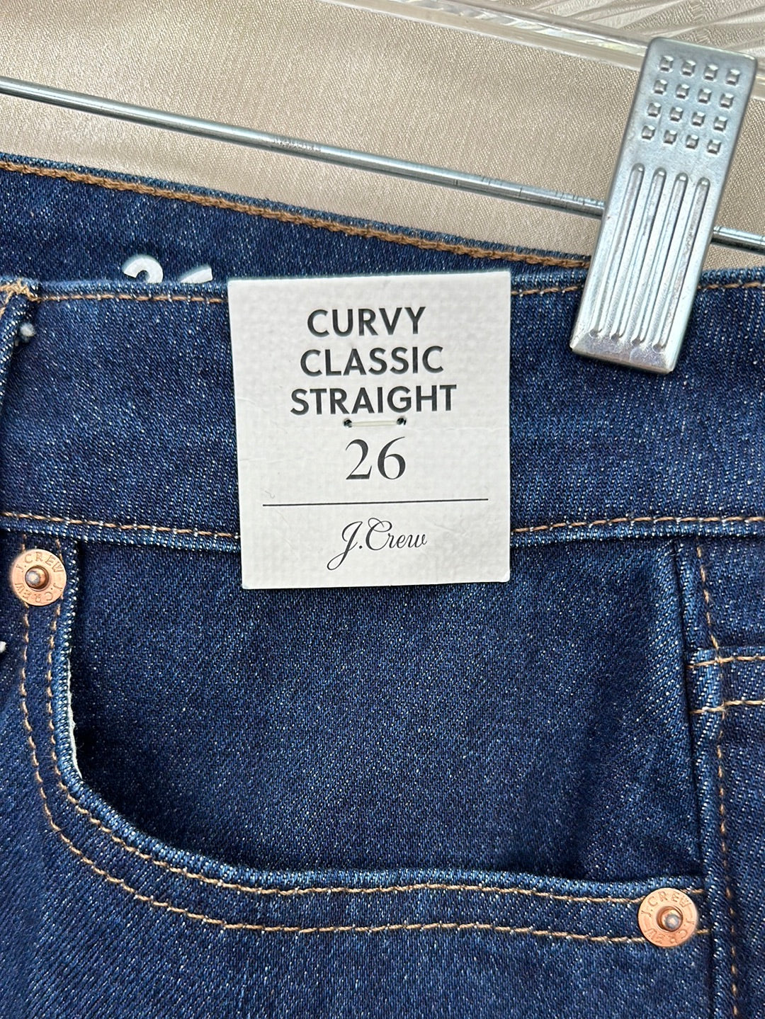 NWT - J. CREW dark wash Curvy Classic Straight Leg Jeans - 26