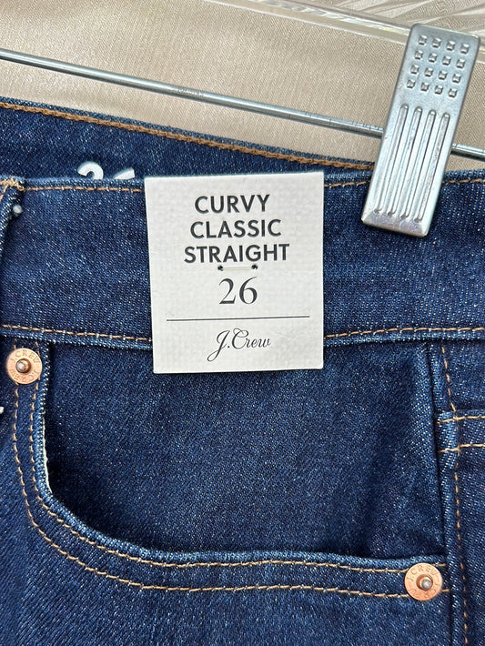 NWT - J. CREW dark wash Curvy Classic Straight Leg Jeans - 26