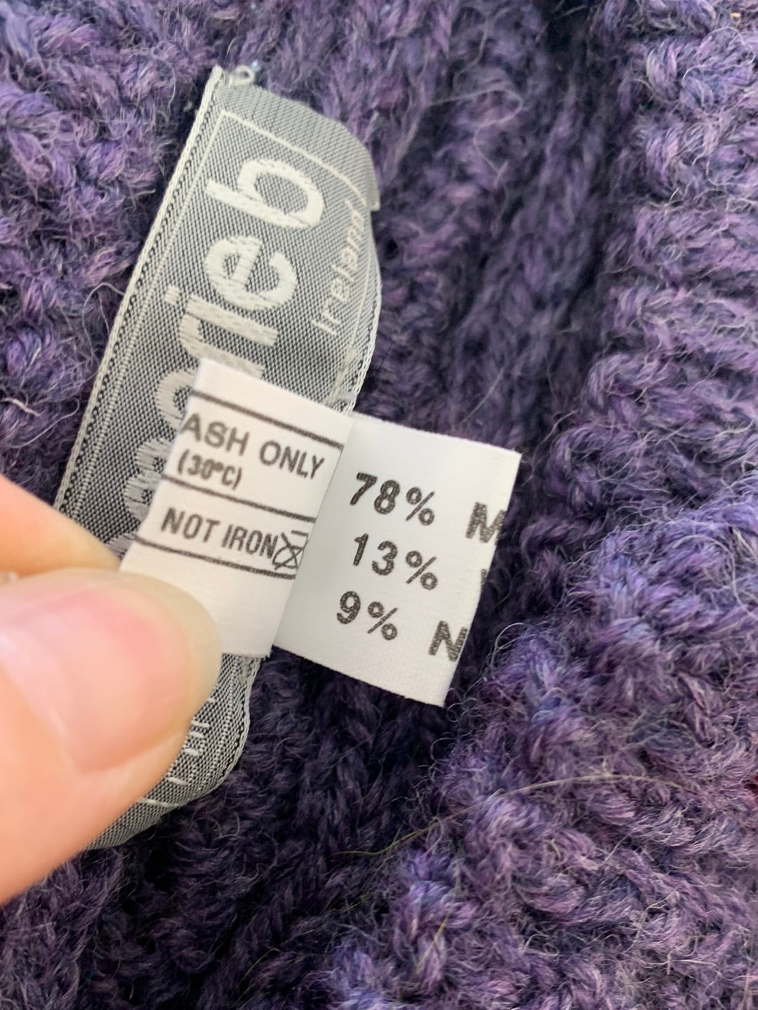 VTG - ROSEMARIE B purple Mohair Wool Farm Cardigan Sweater - XL/XXL