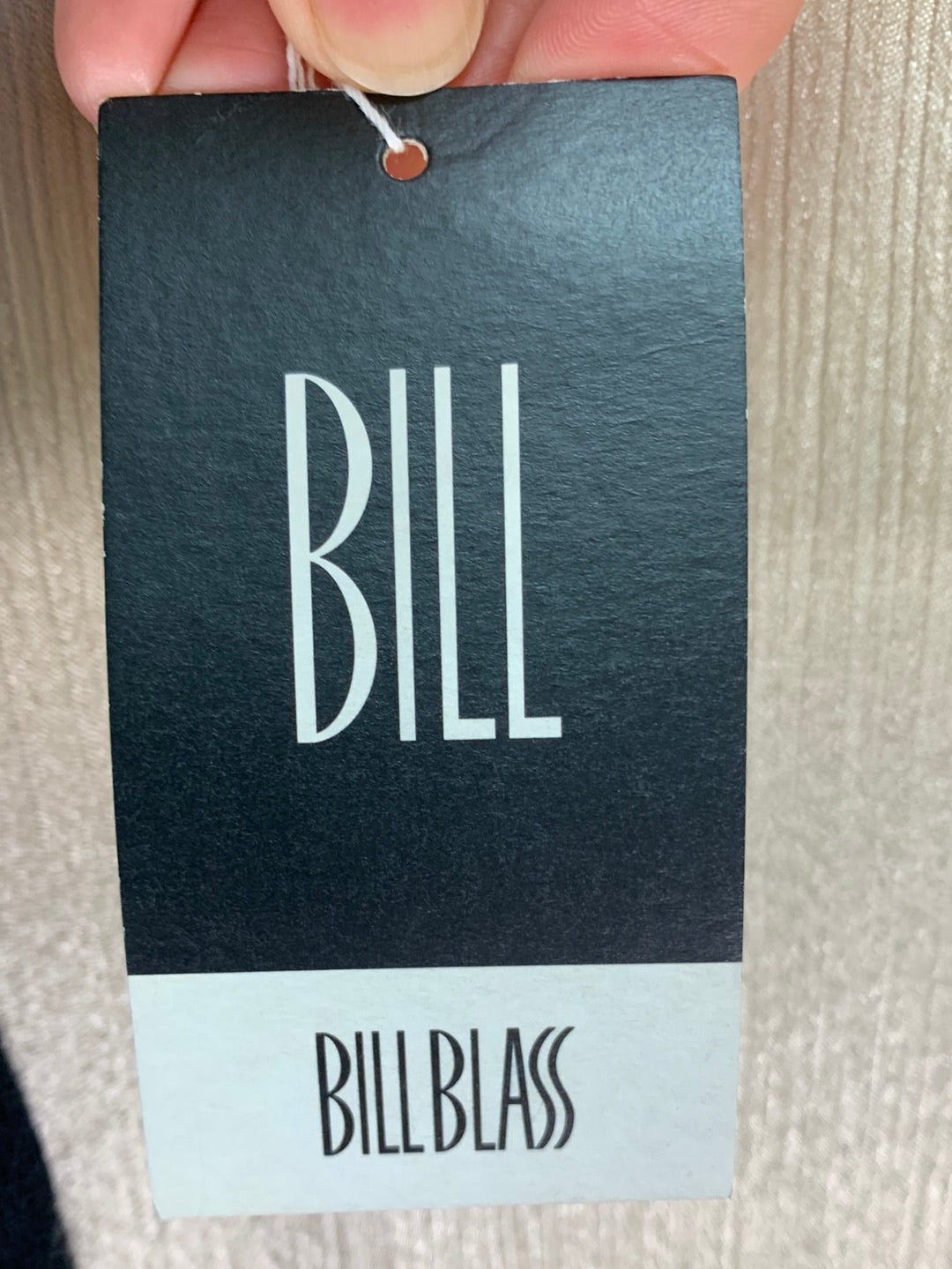 NWT - BILL BLASS black Merino Wool Leather Sequin Sleeveless Top - S