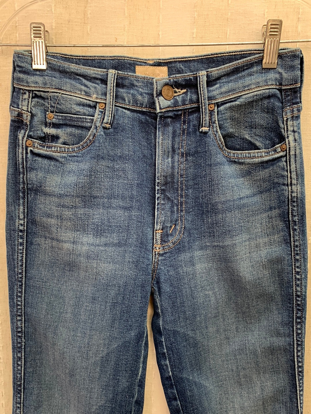 MOTHER right of passage The High Waisted Rascal Slice Undine Hem Jeans - 24