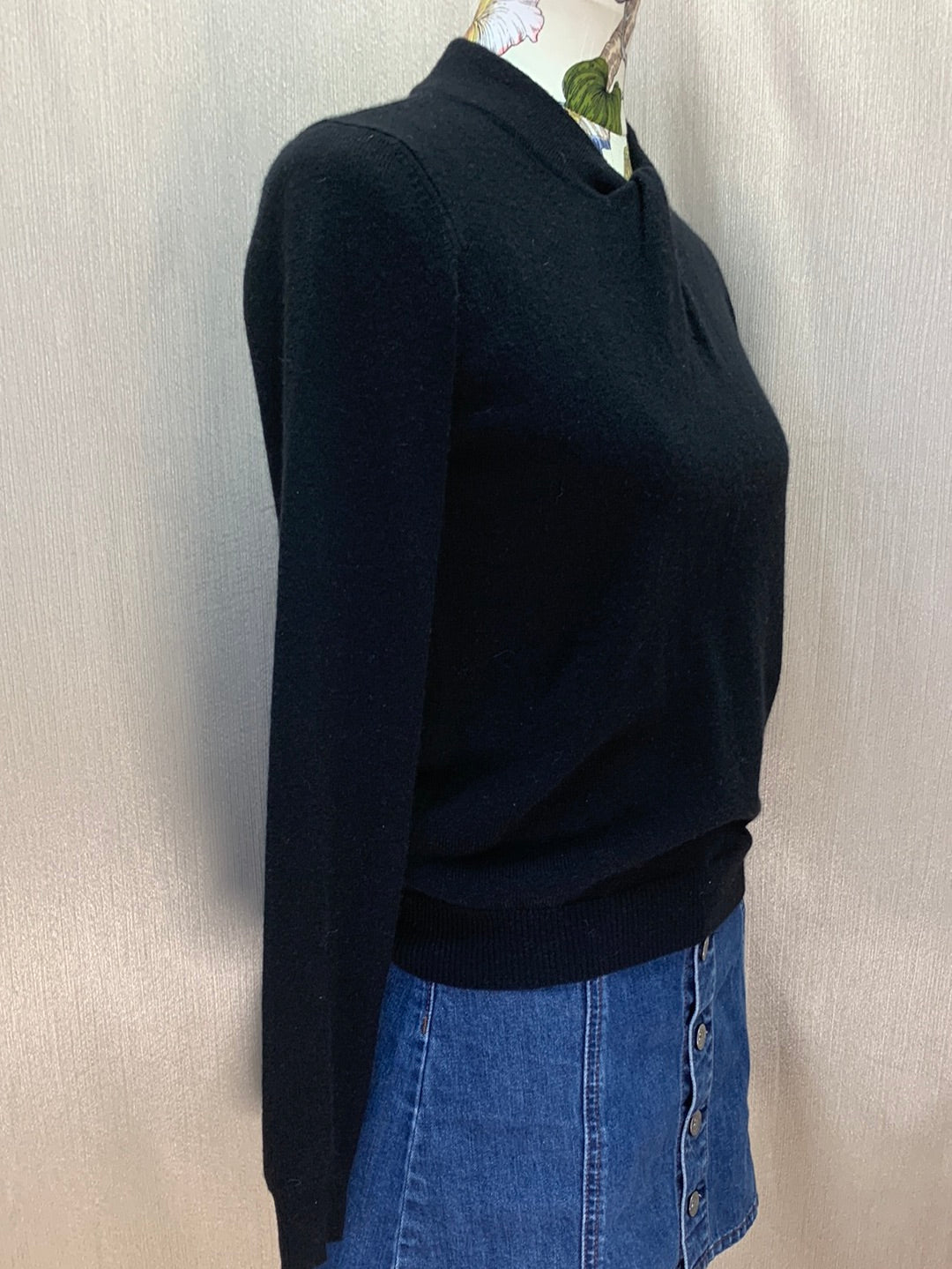 AUTUMN CASHMERE black 100% Cashmere Long Sleeve Sweater - S