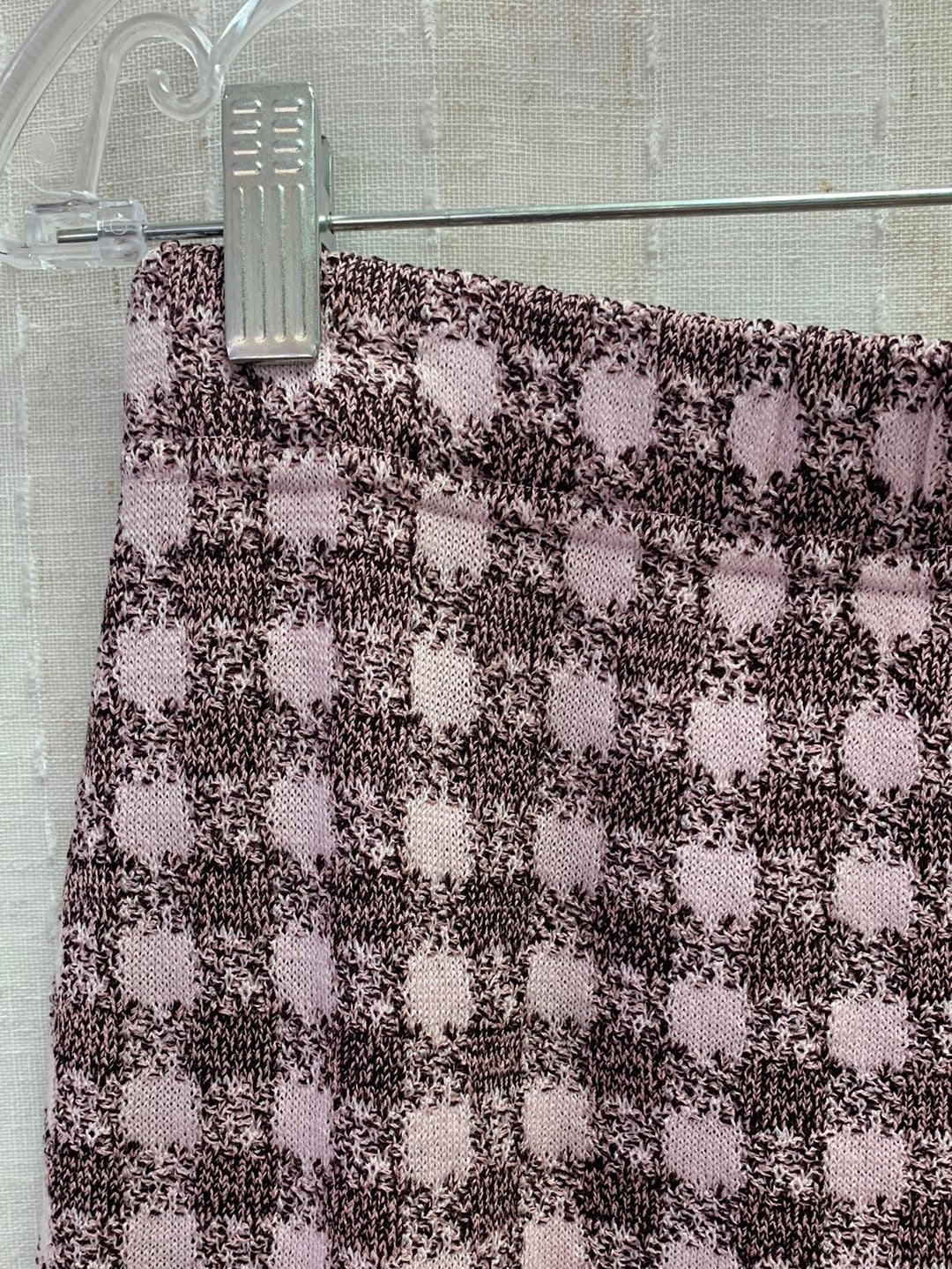 ST JOHN COLLECTION / MARIE GRAY pink brown Knit Texture Pull On Midi Skirt - 10