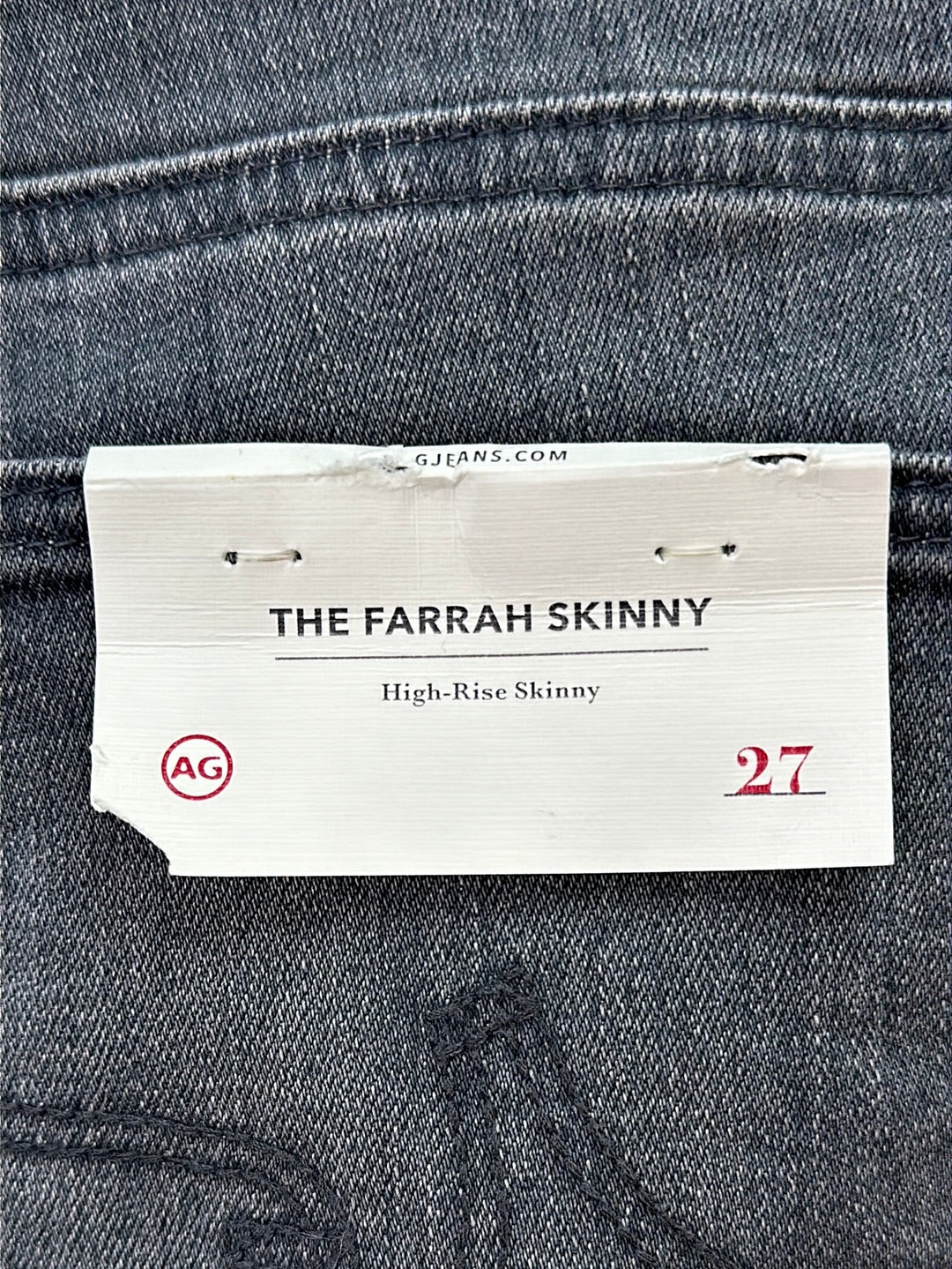 NWT - ADRIANO GOLDSCHMIED embers grey Farrah High Rise Skinny Jeans - 27