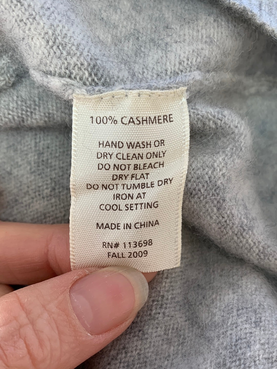 MARGARET O'LEARY heather grey Cashmere 3/4 Sleeve Sweater - S