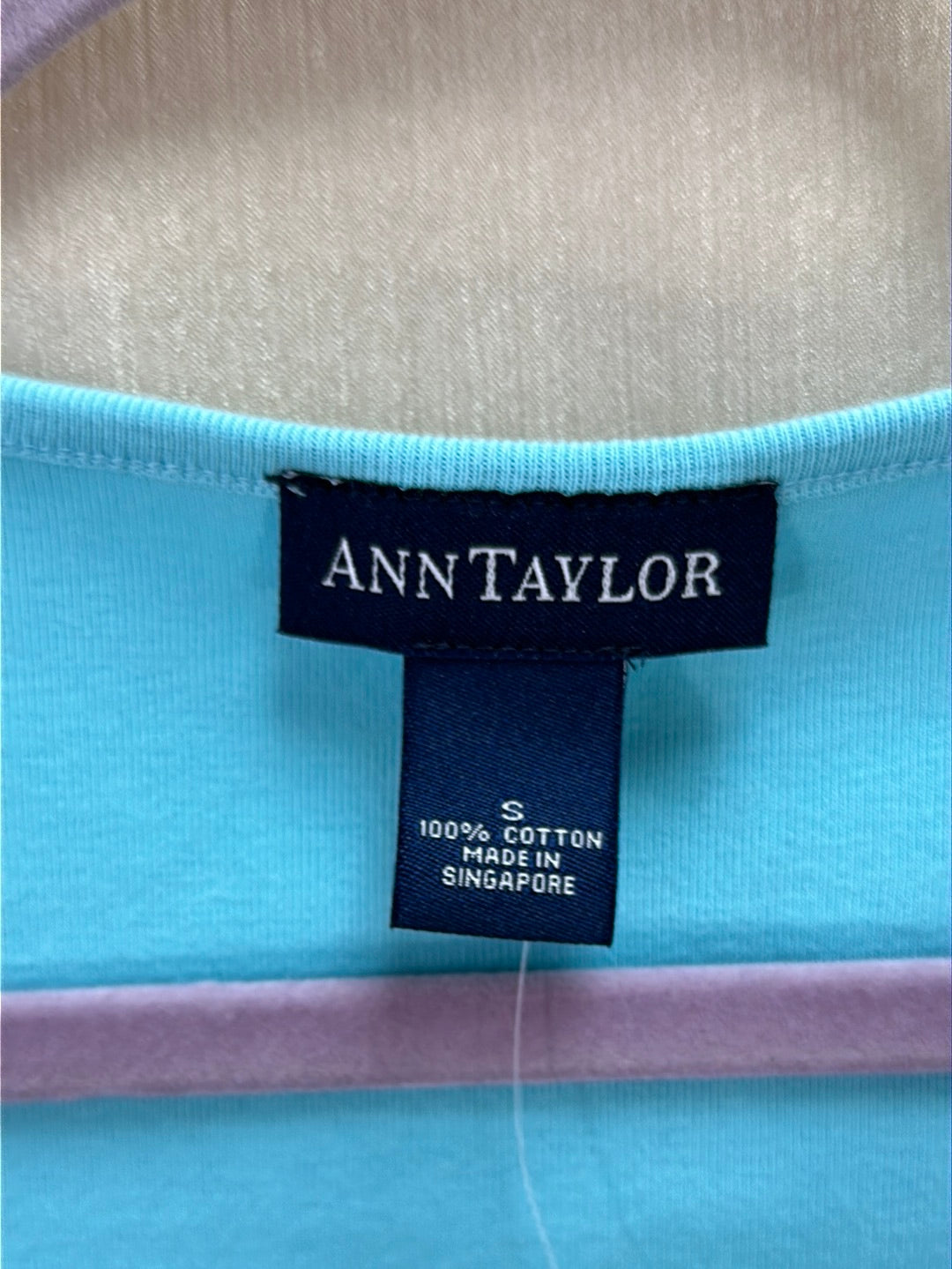 NWT - ANN TAYLOR blue Cotton Short Sleeve T-Shirt - S