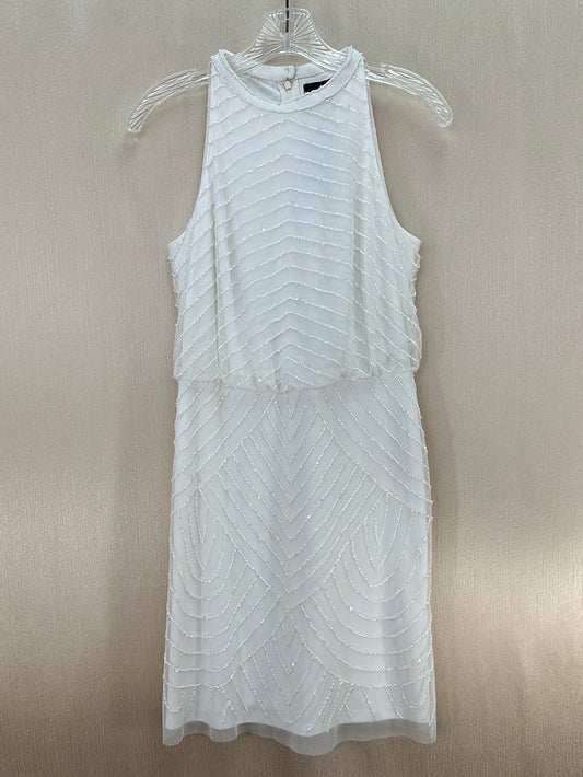 NWT - ADRIANNA PAPELL ivory white Art Deco Halter Bead Cocktail Dress - 2