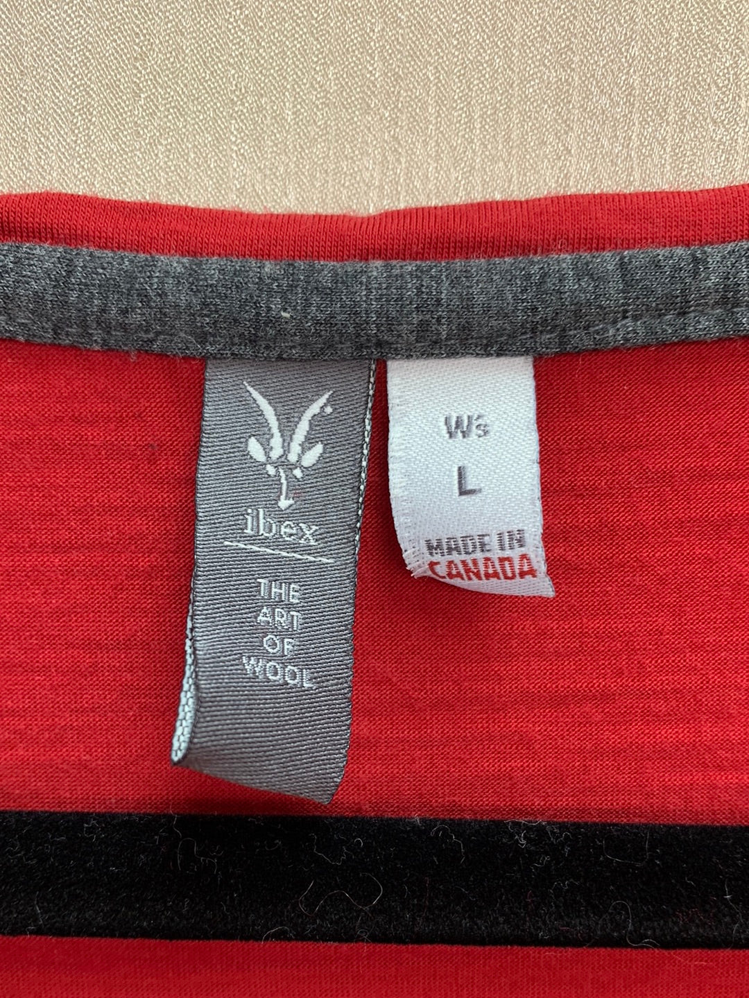 IBEX red Merino Wool Blend Scoop Neck Dolman Top - Large