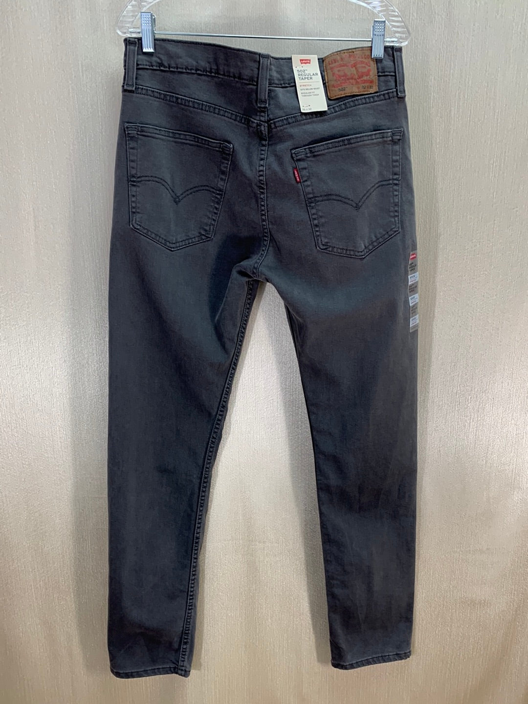 NWT - LEVI'S grey Stretch Below Waist 502 Regular Taper Jeans - 32x32