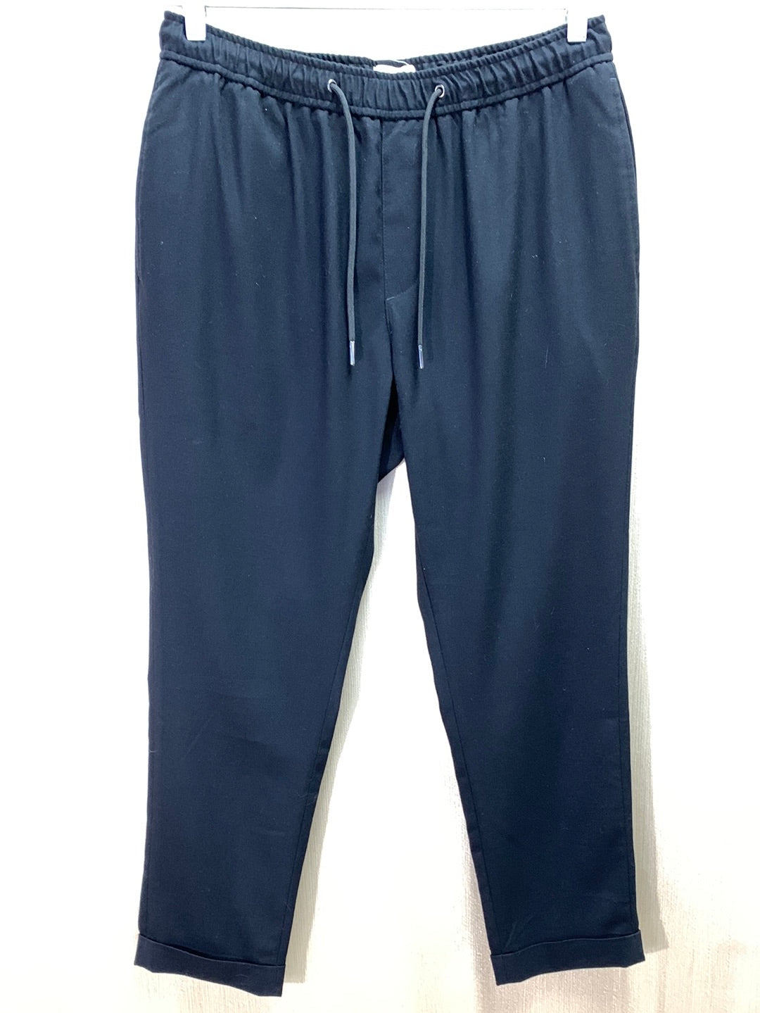 OPEN EDIT black Elastic Waist Drawstring Stretch Pants - M
