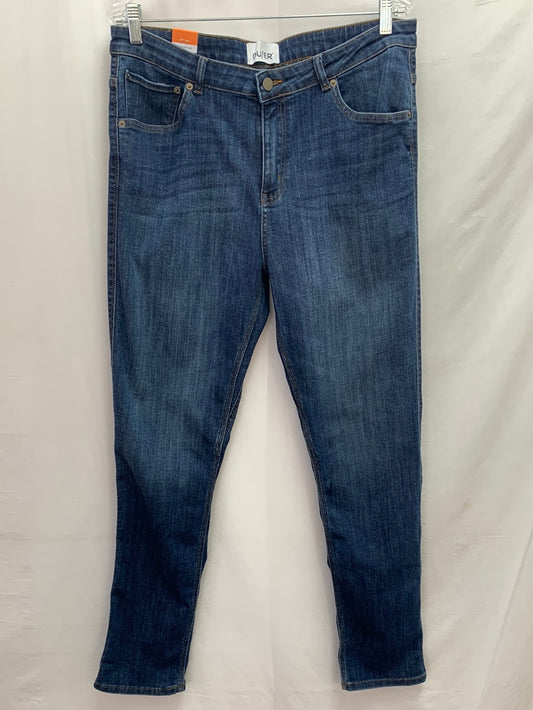 NWT - DU/ER aged med stone blue Mid Rise Slim Straight Jeans - 34x32