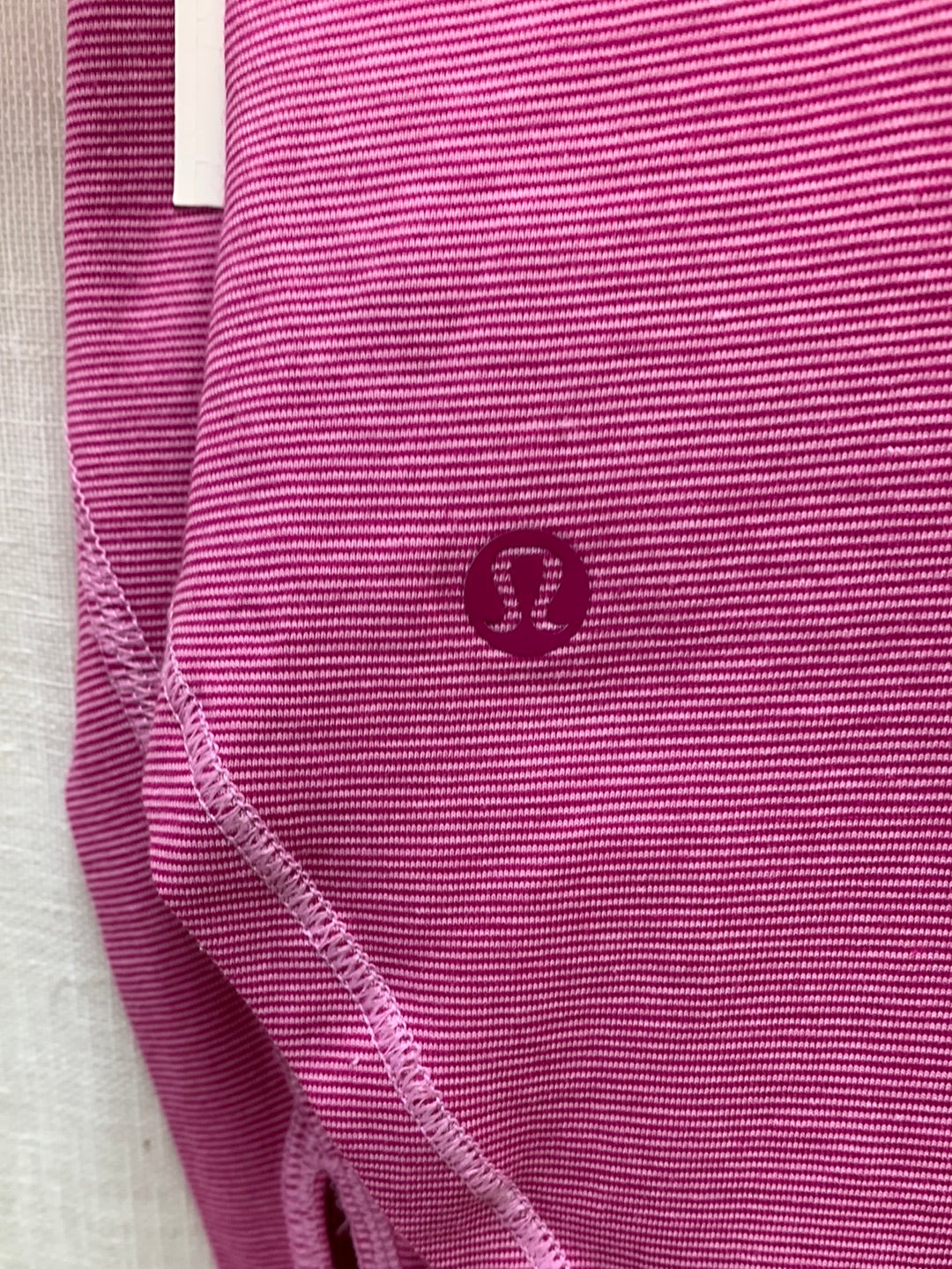NWT - LULULEMON pink stripe Yogini 5 yr Long Sleeve Tee Shirt - 6